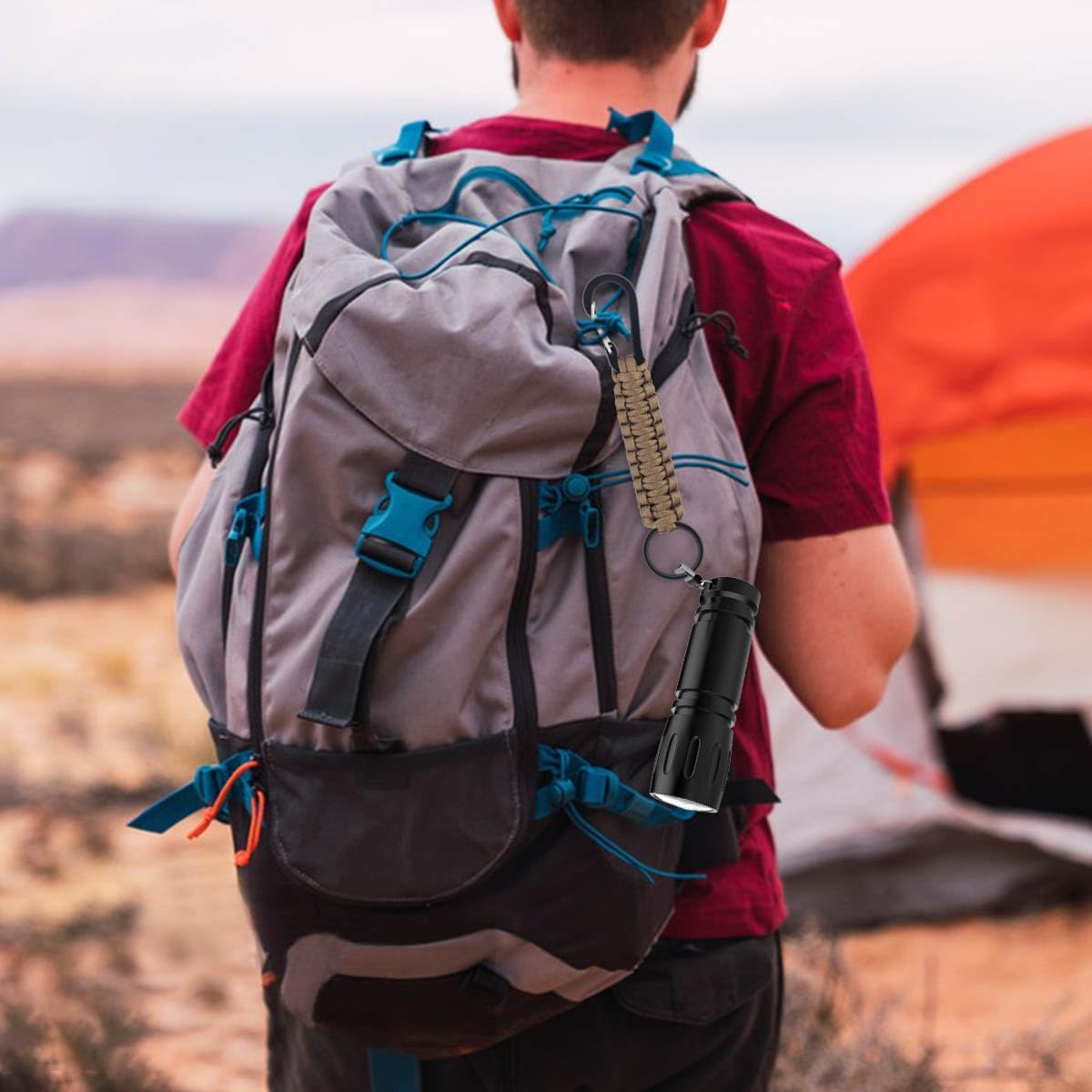 6-Pack Parachute Rope Keychain