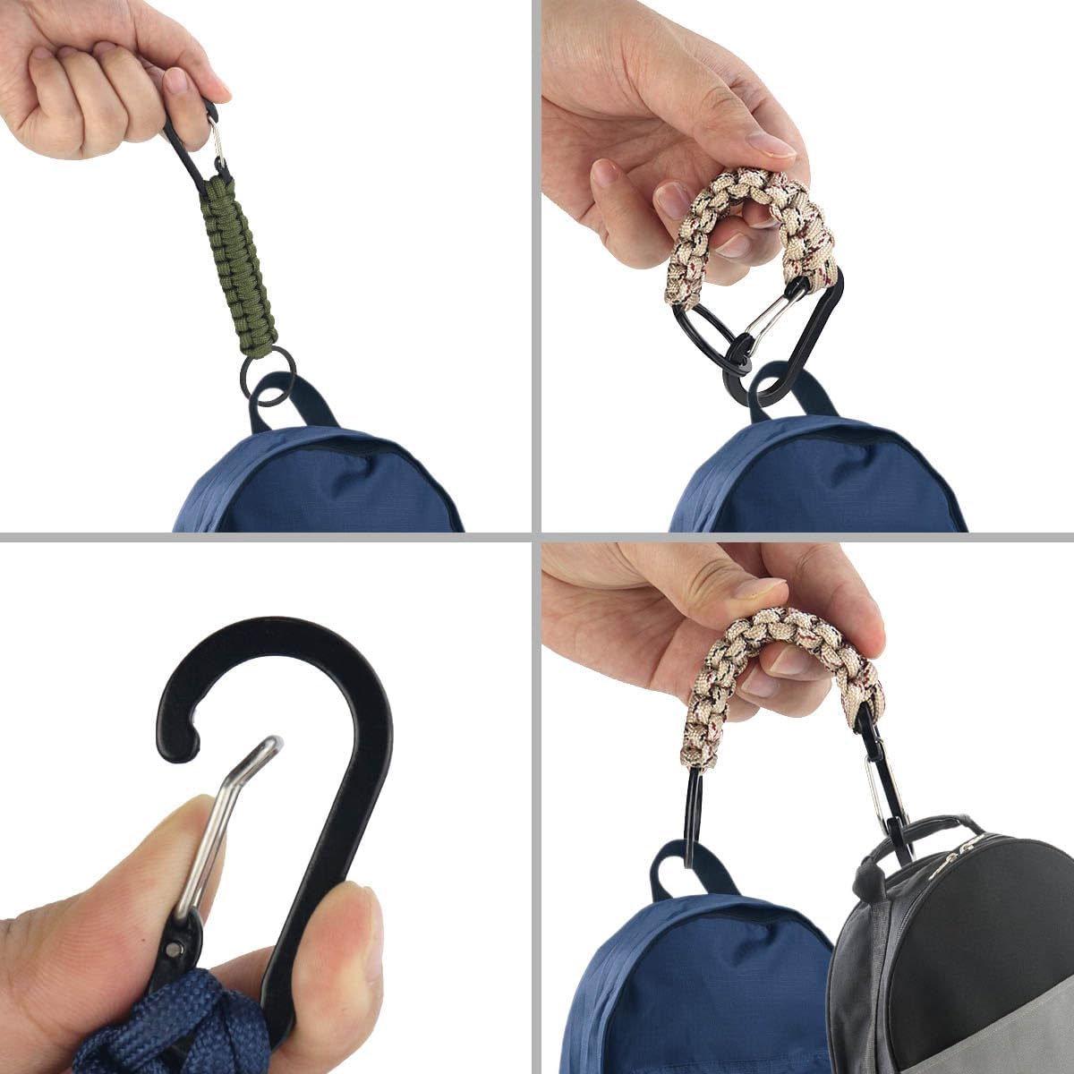 6-Pack Parachute Rope Keychain