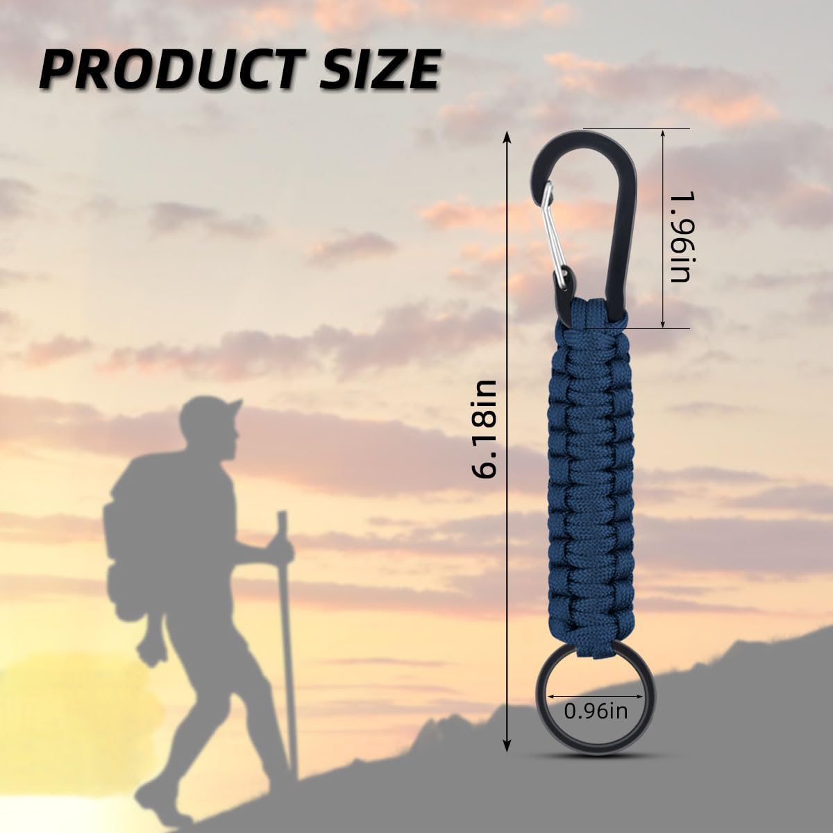 6-Pack Parachute Rope Keychain