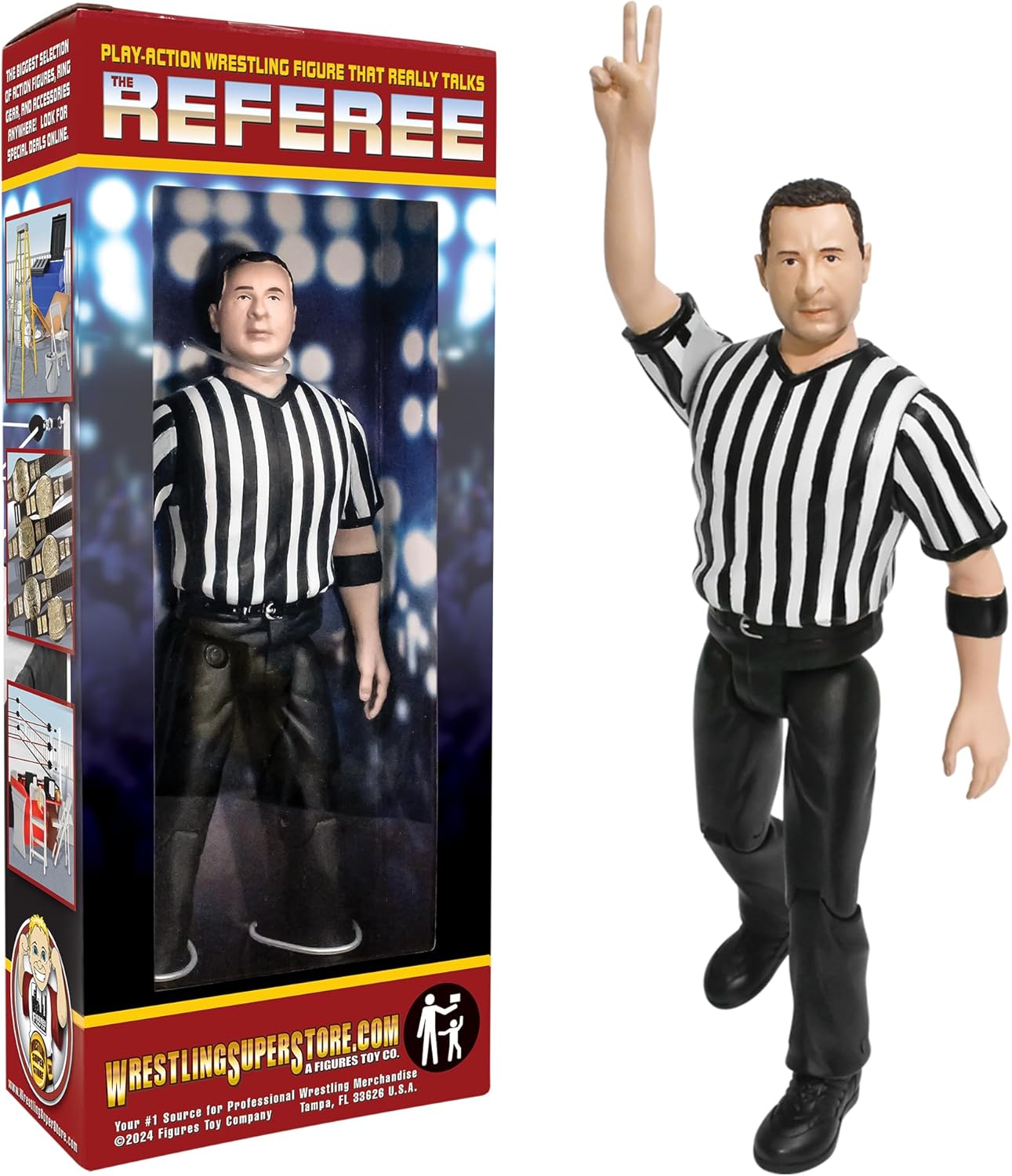 3 Counting and Talking Wrestling Referee Movable Figure