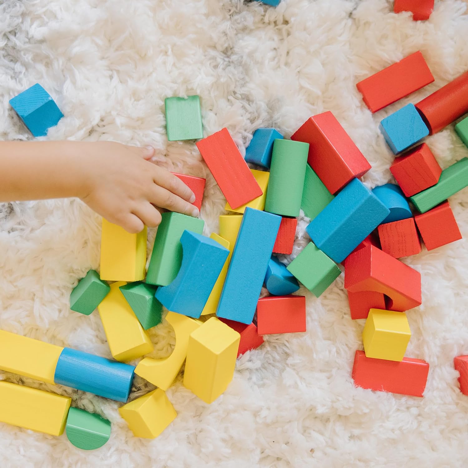 Wooden Block Set - 1 Blocks, 4 Colors and 9 Shapes