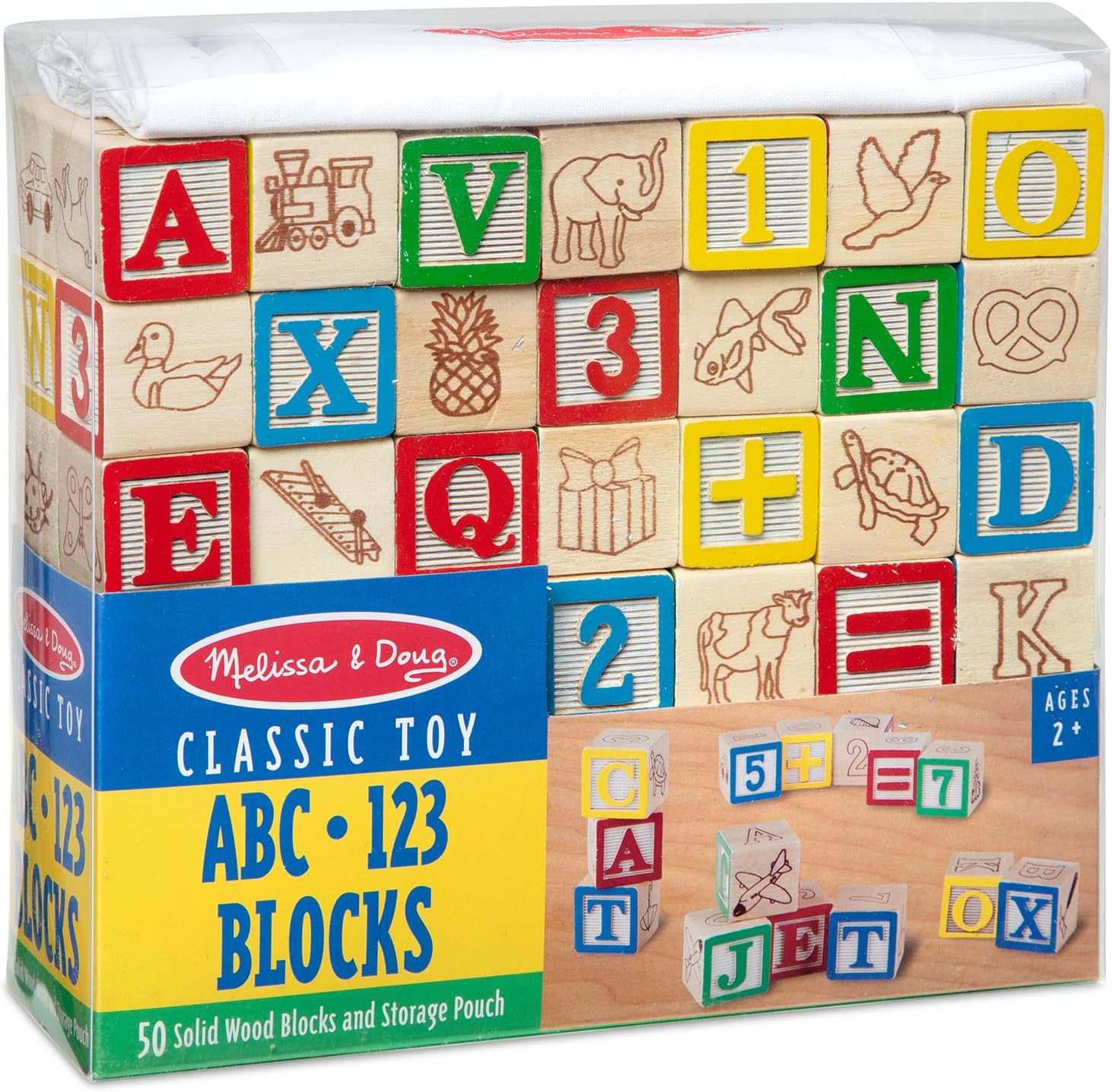 Deluxe Wooden ABC/123 Block Set with Organizer