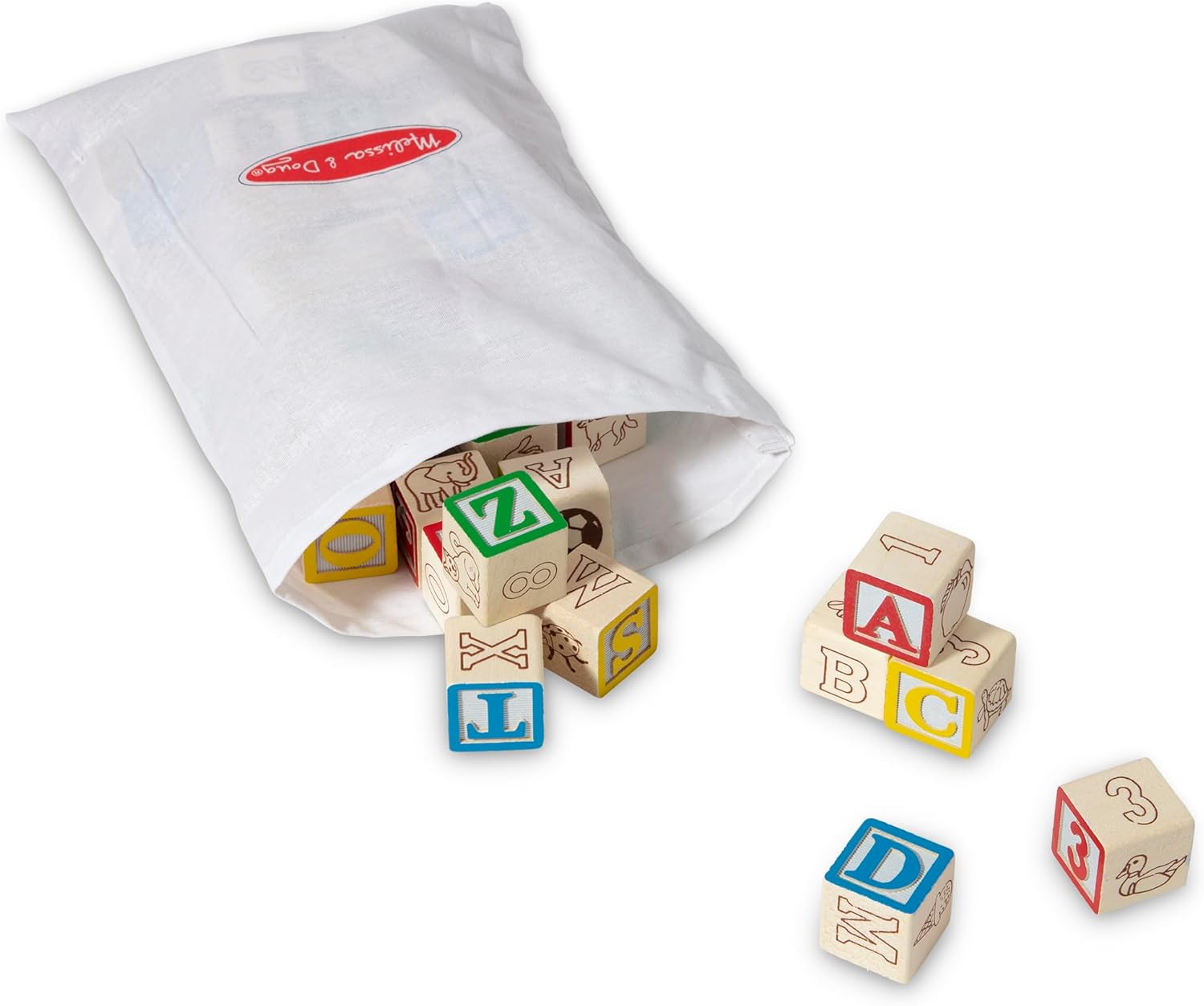 Deluxe Wooden ABC/123 Block Set with Organizer