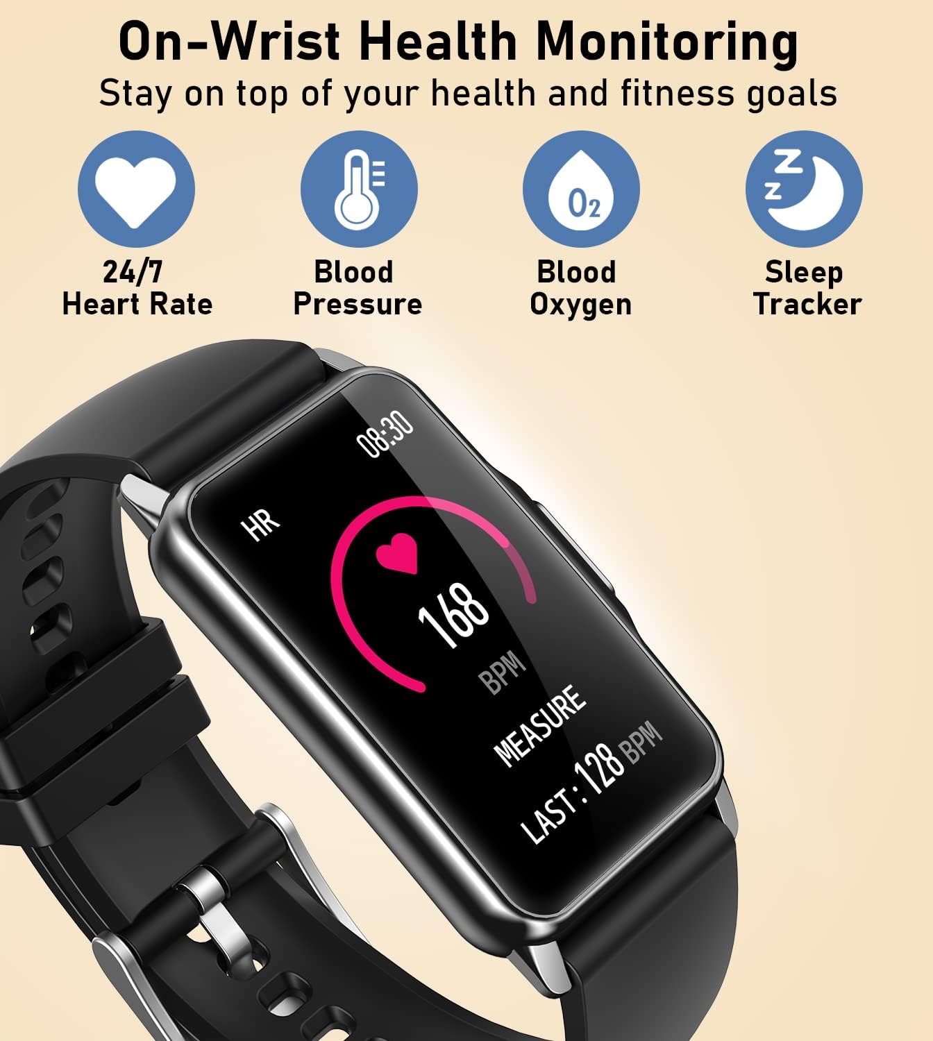 Smart Watch Heart Rate Blood Oxygen Waterproof