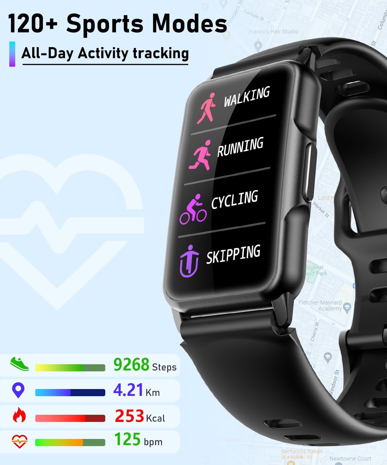 Smartwatch Heart Rate Blood Oxygen Waterproof