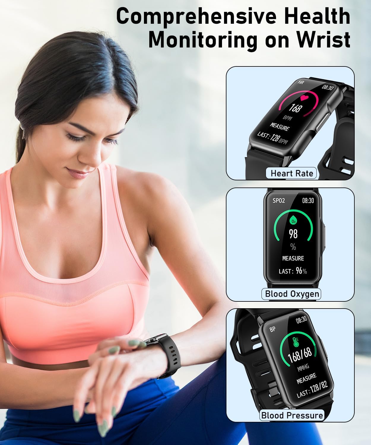 Smartwatch Heart Rate Blood Oxygen Waterproof