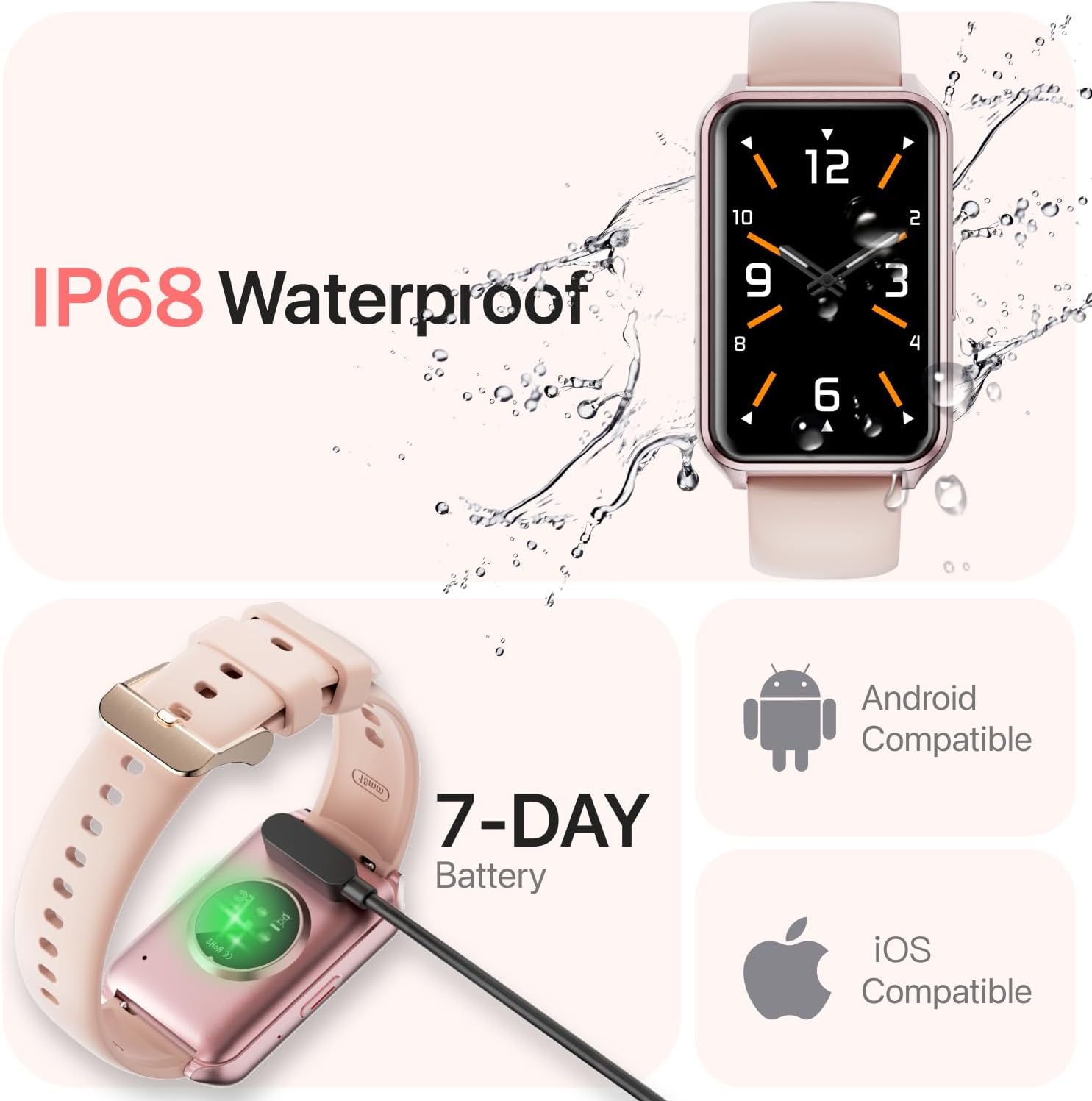 Smartwatch Phone Call Heart Rate Waterproof