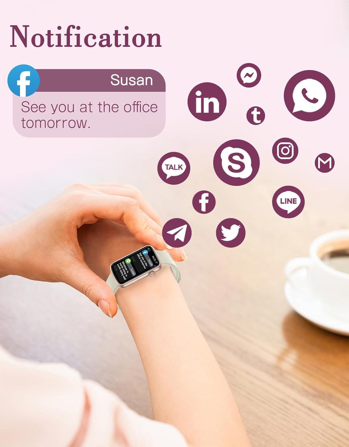 Women's Smart Watch Heart Rate Pedometer