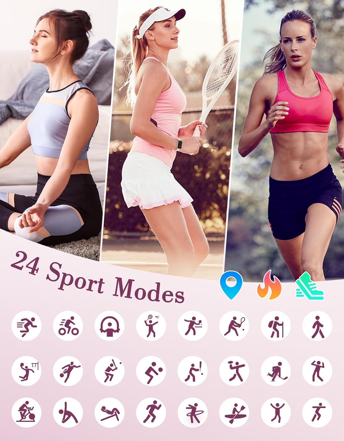 Women's Smart Watch Heart Rate Pedometer