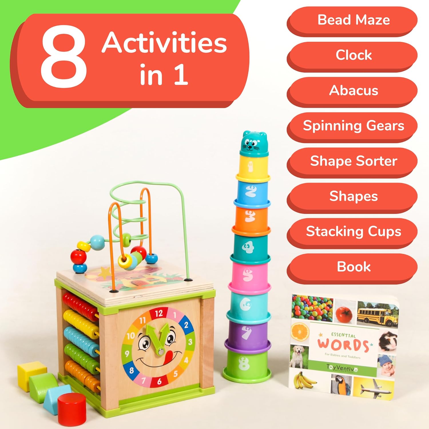 Wooden Activity Cube for 1-2 Years