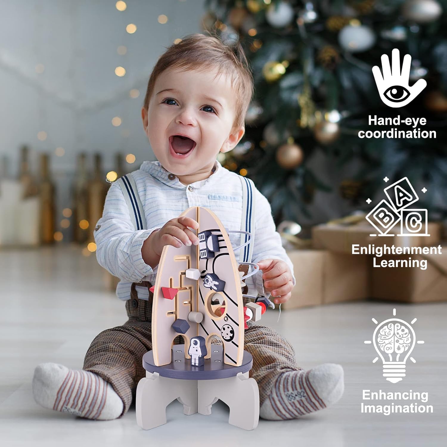 Space Wooden Activity Cube