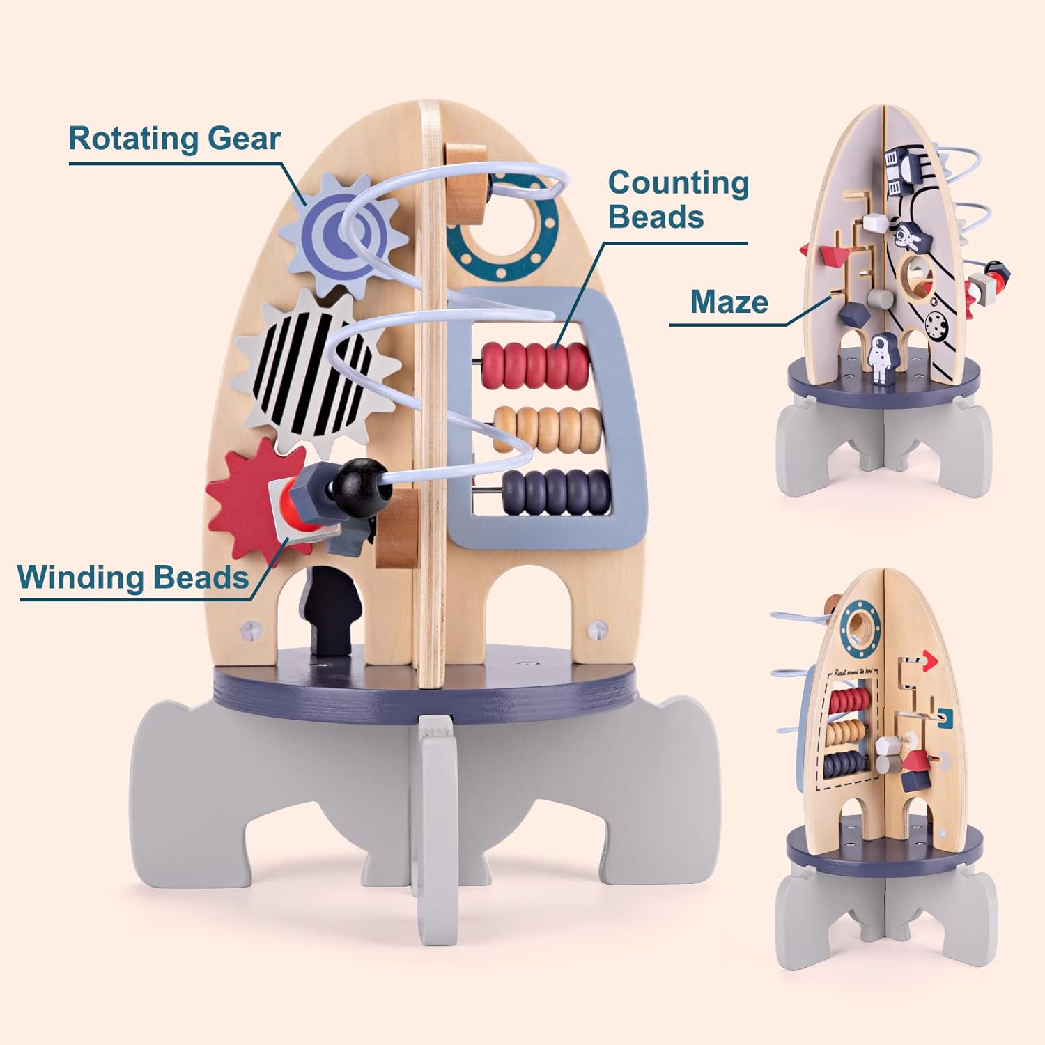 Space Wooden Activity Cube