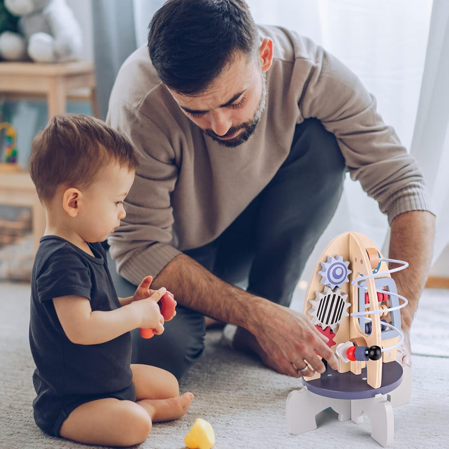 Space Wooden Activity Cube