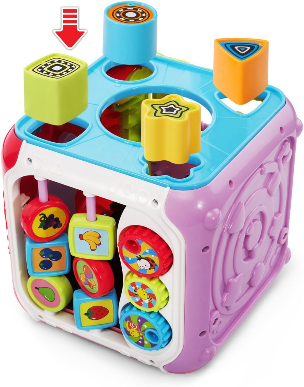 Pink Sort and Discover Cube