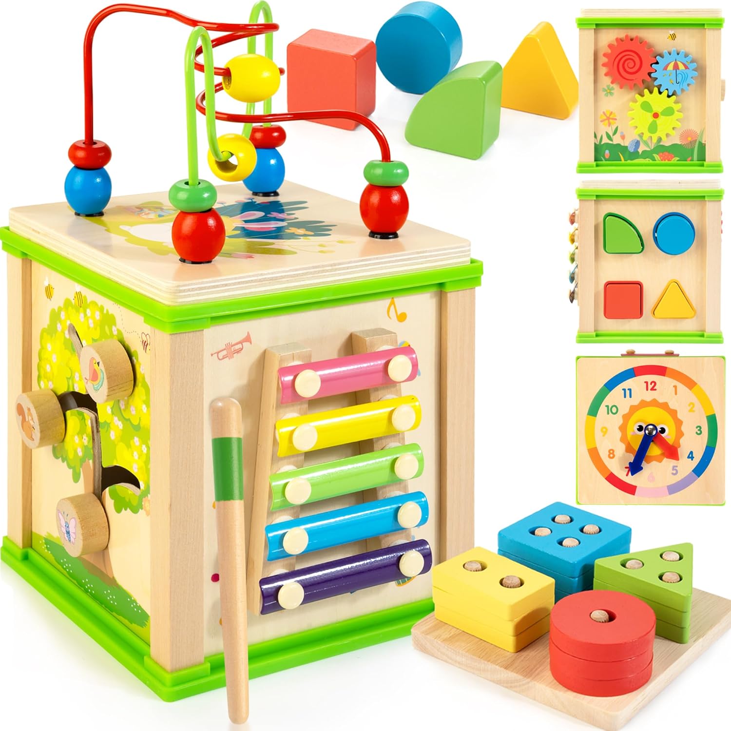 Wooden 7 in 1 Activity Cube