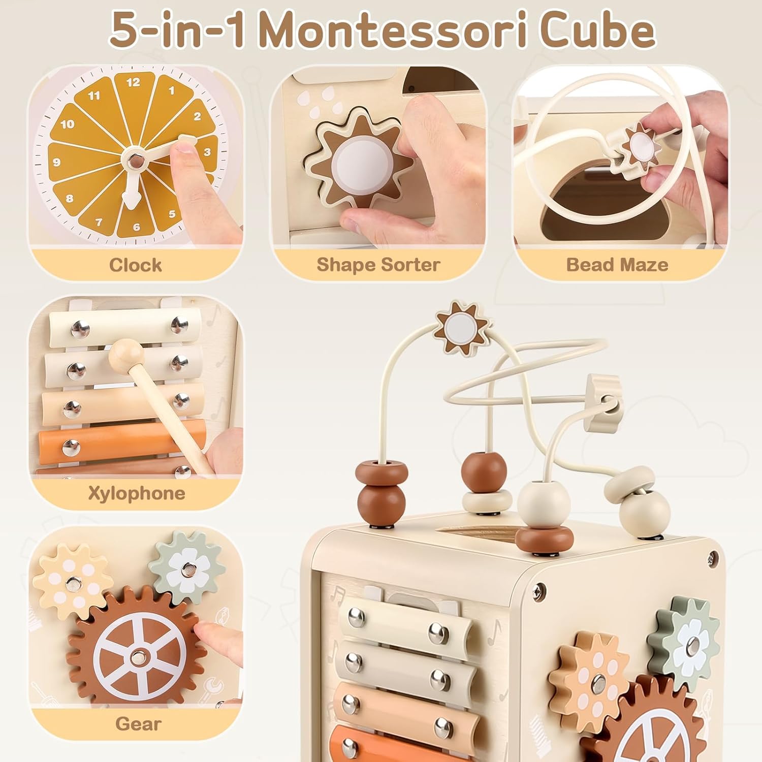 Wooden Activity Cube