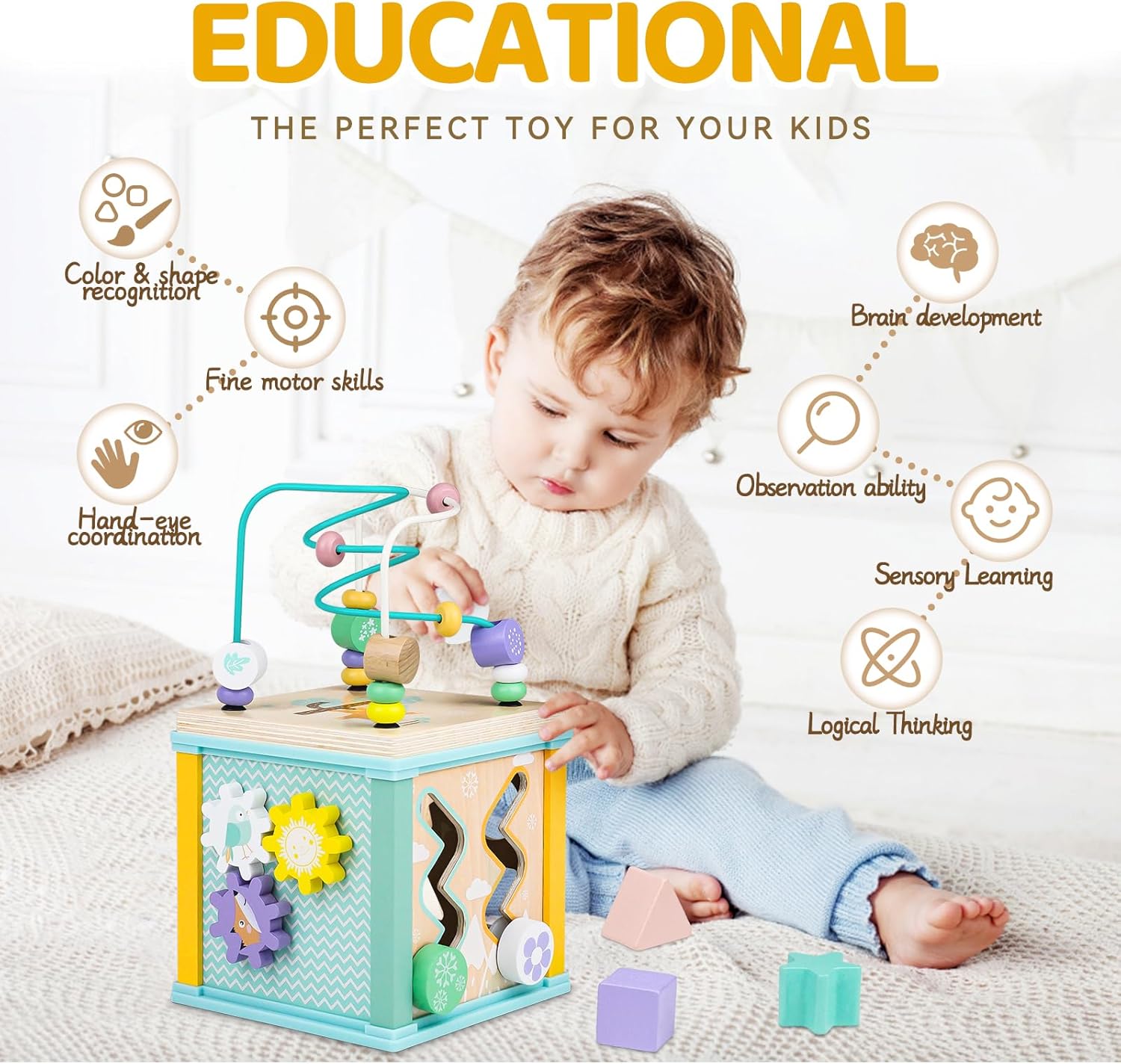 Wooden Activity Cube