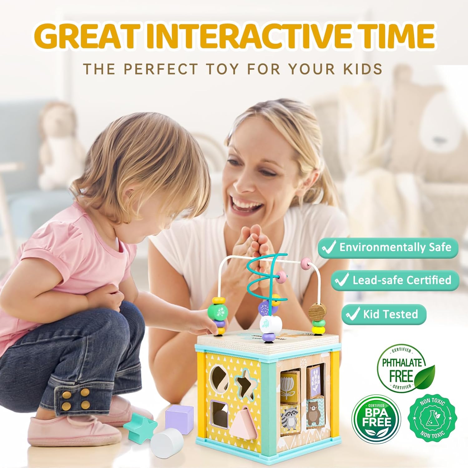 Wooden Activity Cube