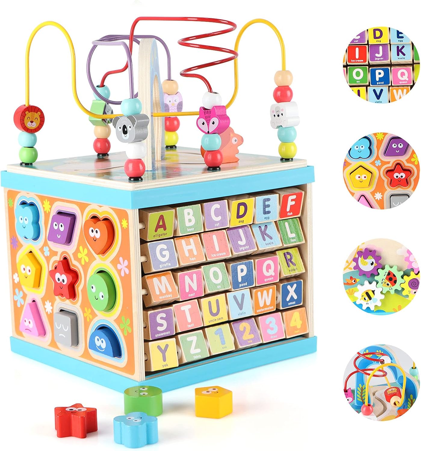 Qilay Wooden Activity Cubes