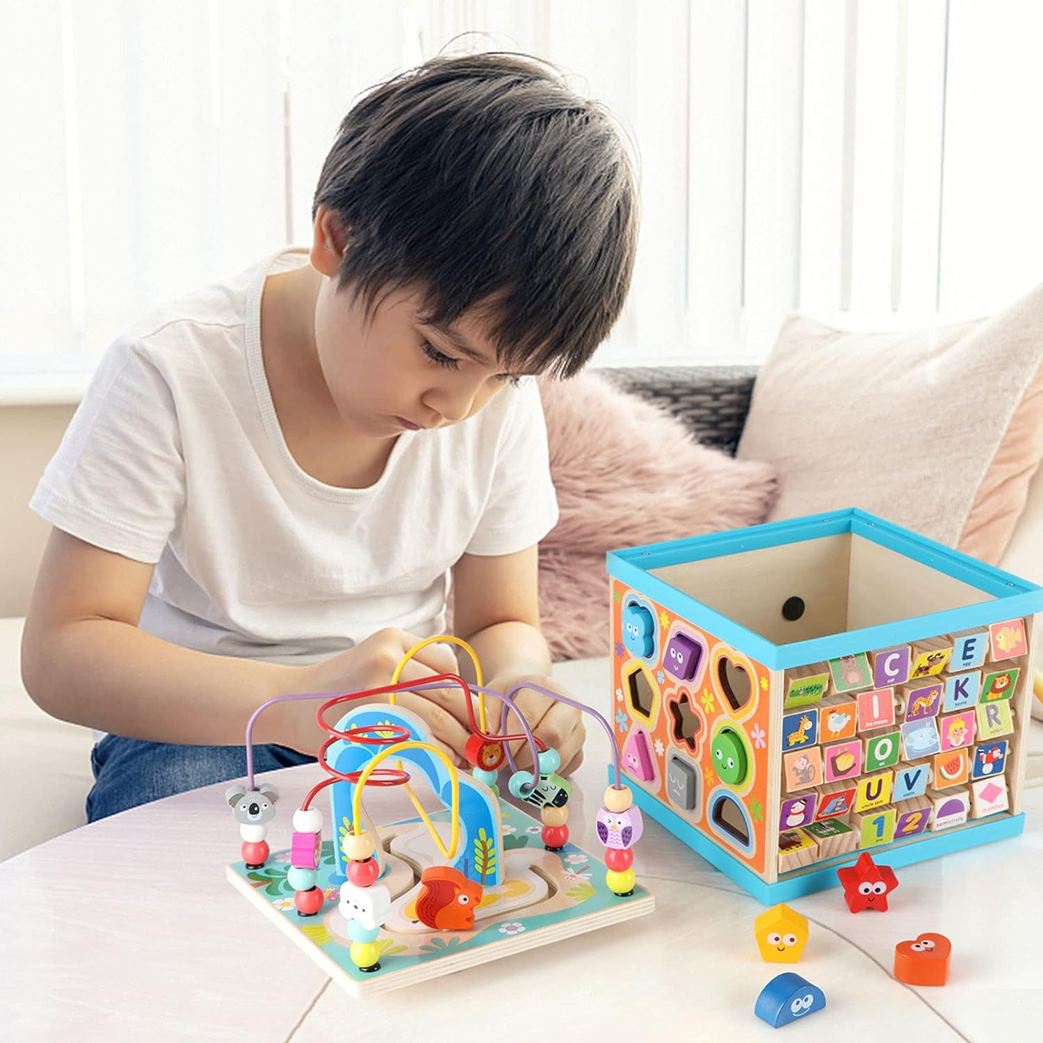 Qilay Wooden Activity Cubes