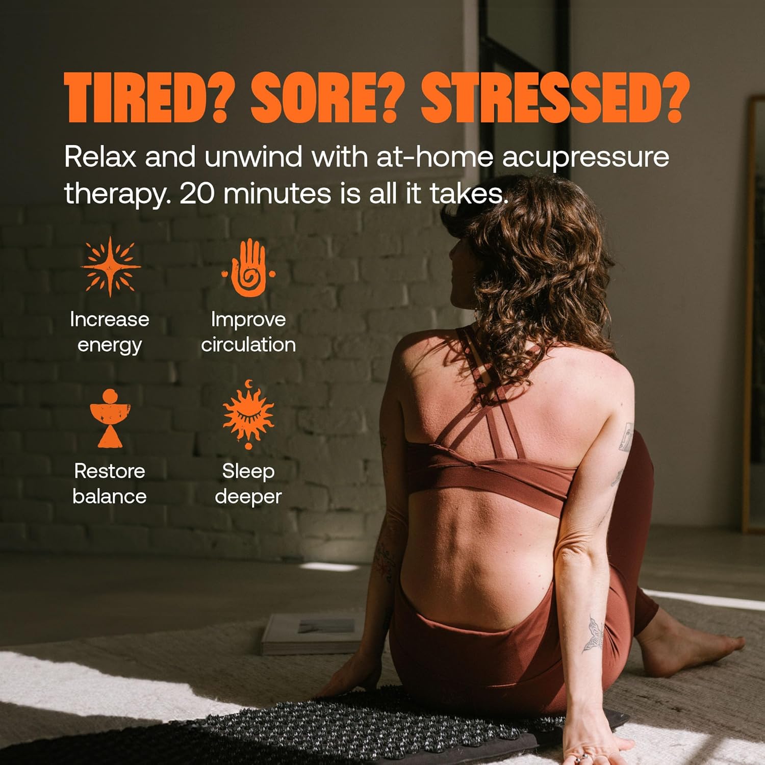 Premium Acupressure Mat | Raw Strength | Shakti Black | Massages Muscles | Aids Sleep and Unlocks Internal Tension | Similar to Acupuncture | No Needles Required | FSA/HSA Qualifications