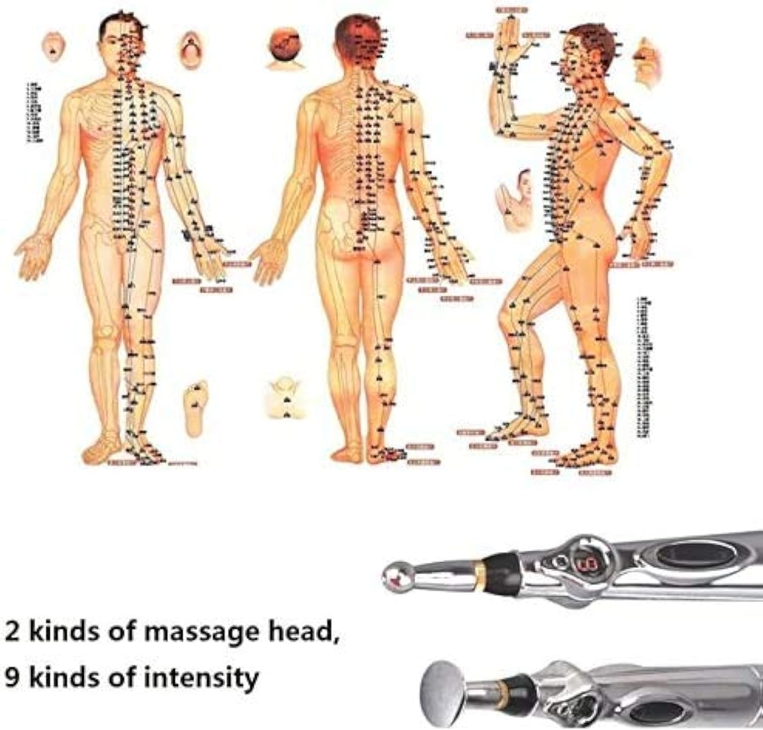 Acupuncture Pen 3 in 1 Electronic Acupuncture Pen for Pain Relief | Powerful Meridian Energy Pulse Massage Pen | Includes Massage Gel