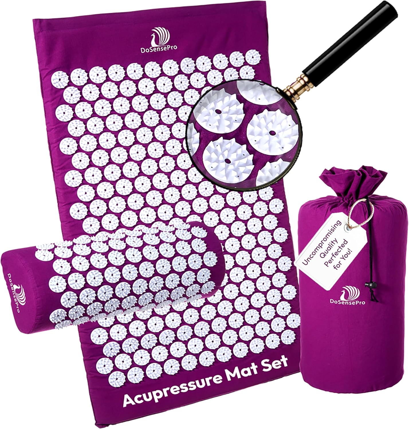 Acupressure Cushion and Pillow Set - Acupressure therapy for relief of back and neck pain | sciatica and pressure point pain | ideal acupuncture cushion for sleep aid and recovery