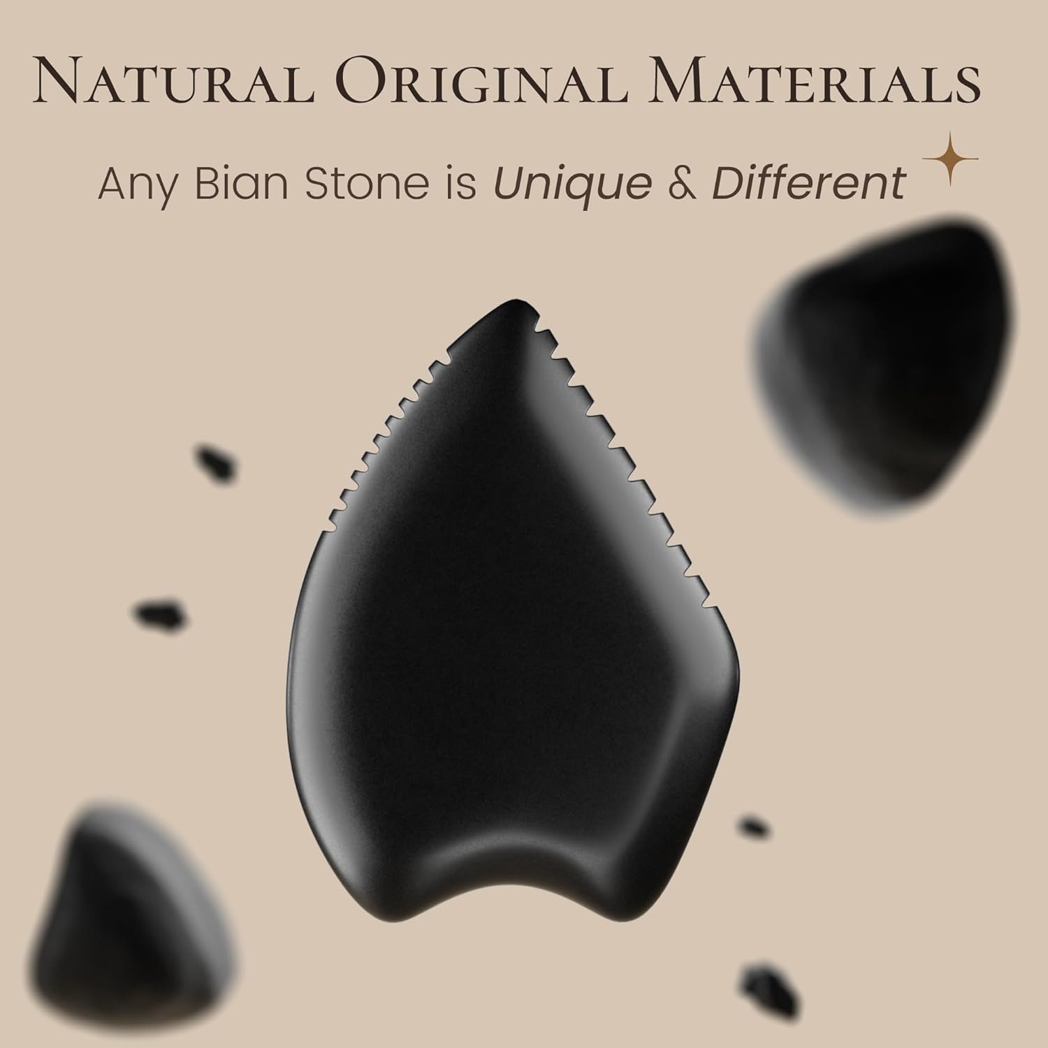 Gua Sha Facial Tool: Black Jade Stone Facial Scraping Tool | Natural Double Stone Body Massage Tool for Neck/Shoulder/Back/Legs