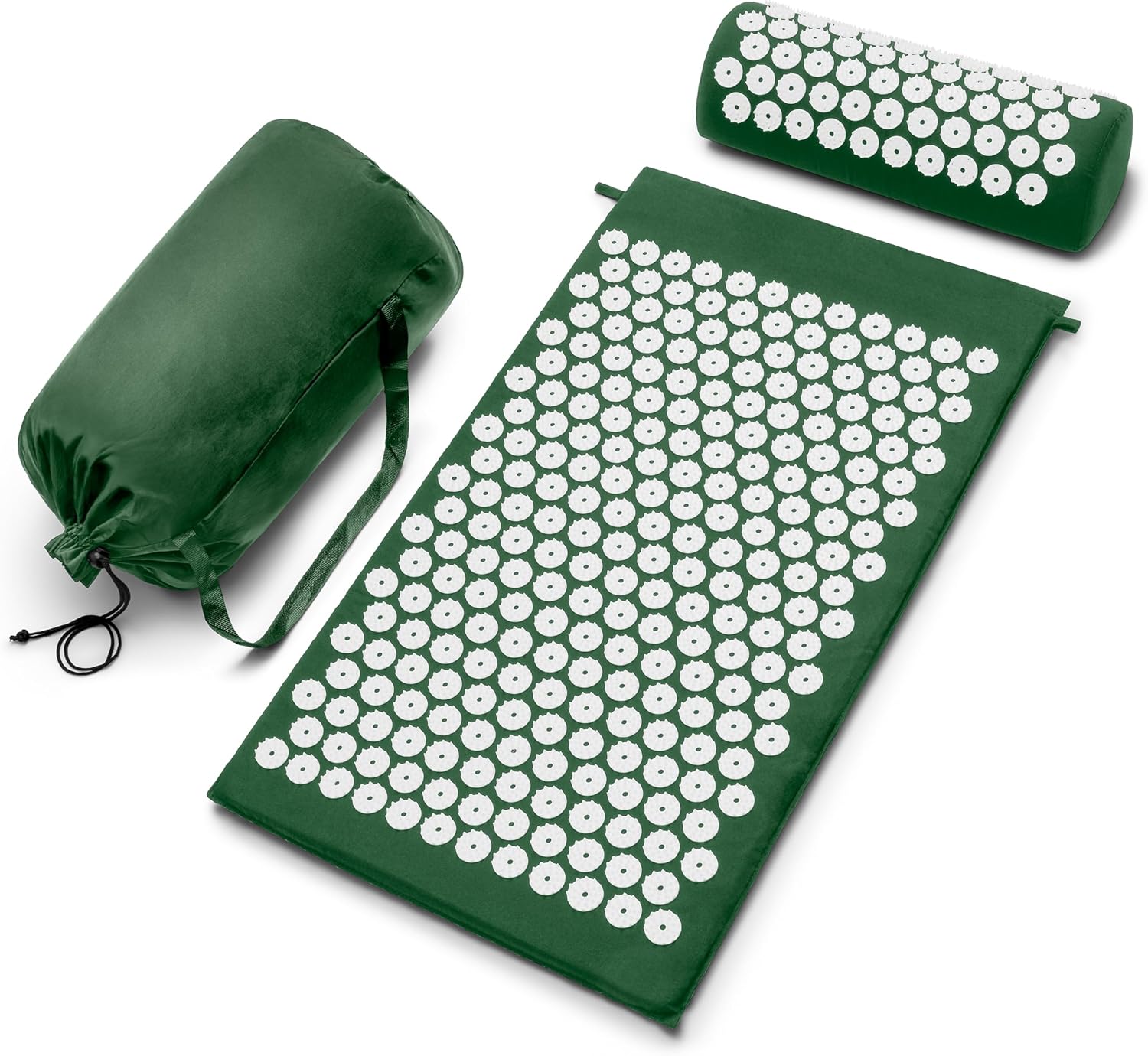 Sivan Back and Neck Pain Relief Acupressure Cushion and Pillow Set | Chronic Back Pain Treatment - Relieve Pressure on Lower Back and Sciatica - Green