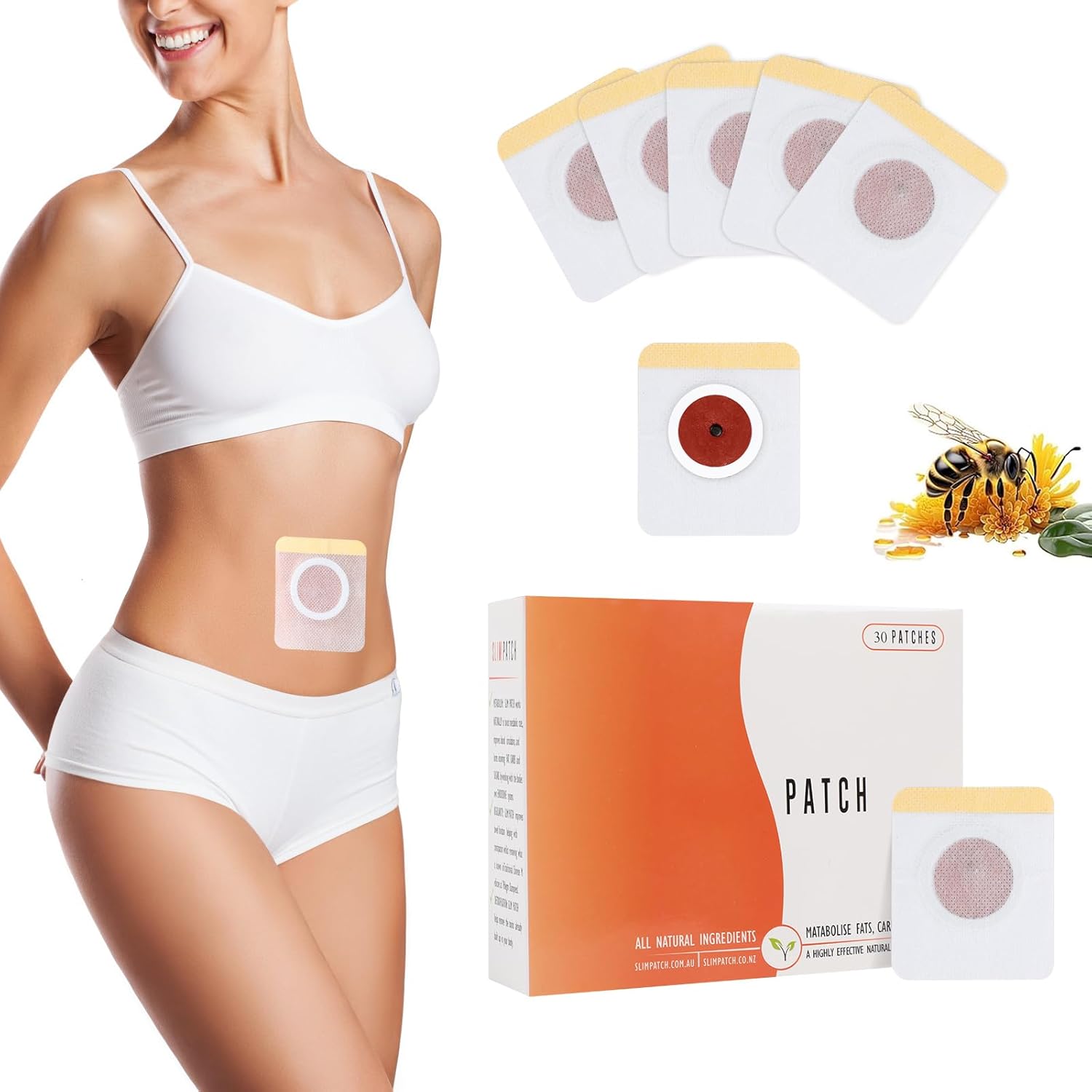 Belly Patch | Natural Belly Sticker for Women and Men | Waterproof Stickers for Women | Abdomen Belly Pads Navel Sticker | Sweatproof Patches | Breathable Herbal(30Pcs)