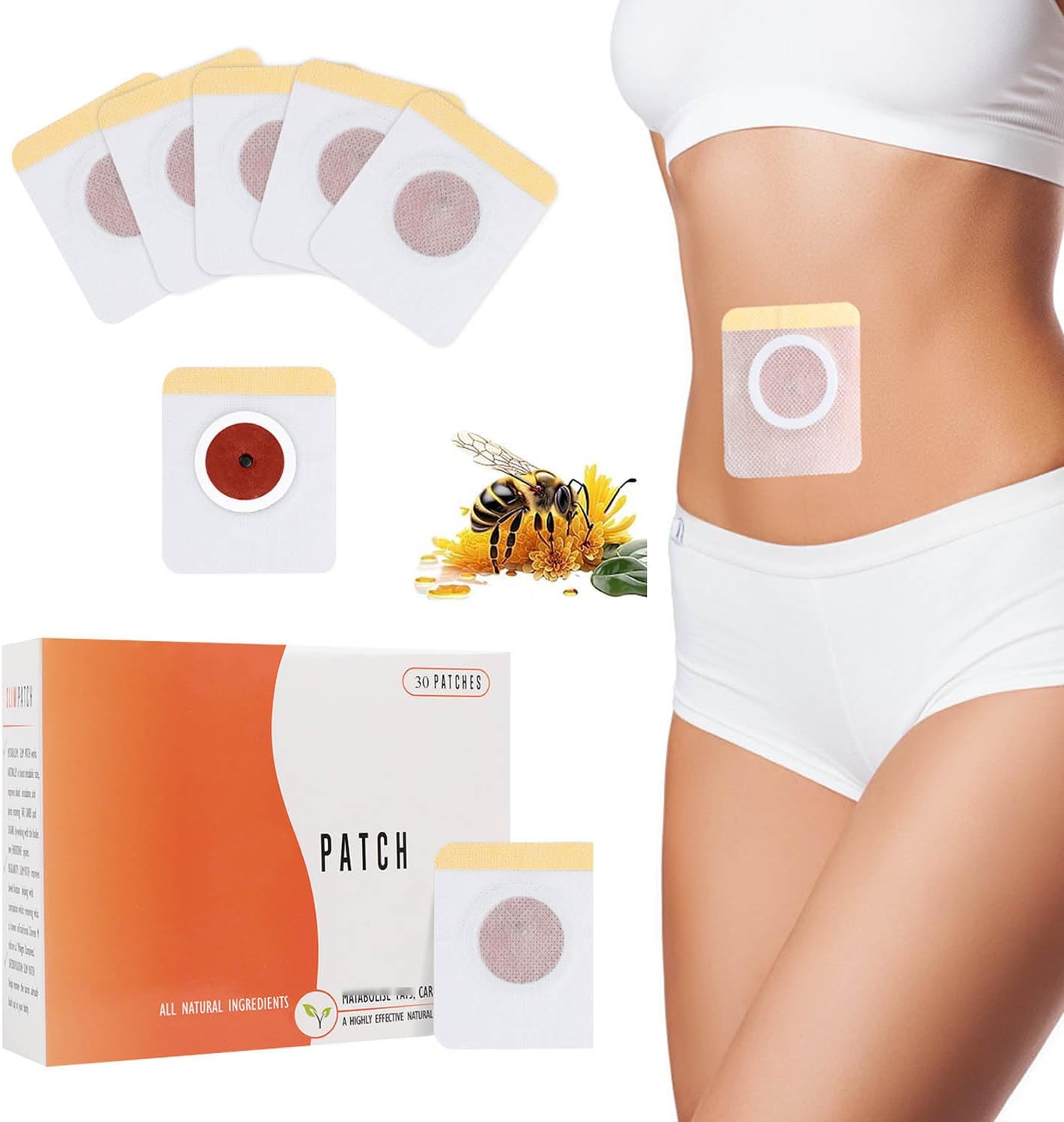 30Pcs Belly Patch | Waterproof Stickers for Women Girls | Natural Belly Sticker for Women & Men | Belly Pads Navel Stickers | Sweatproof Patches | Comfortable and Easy to Use