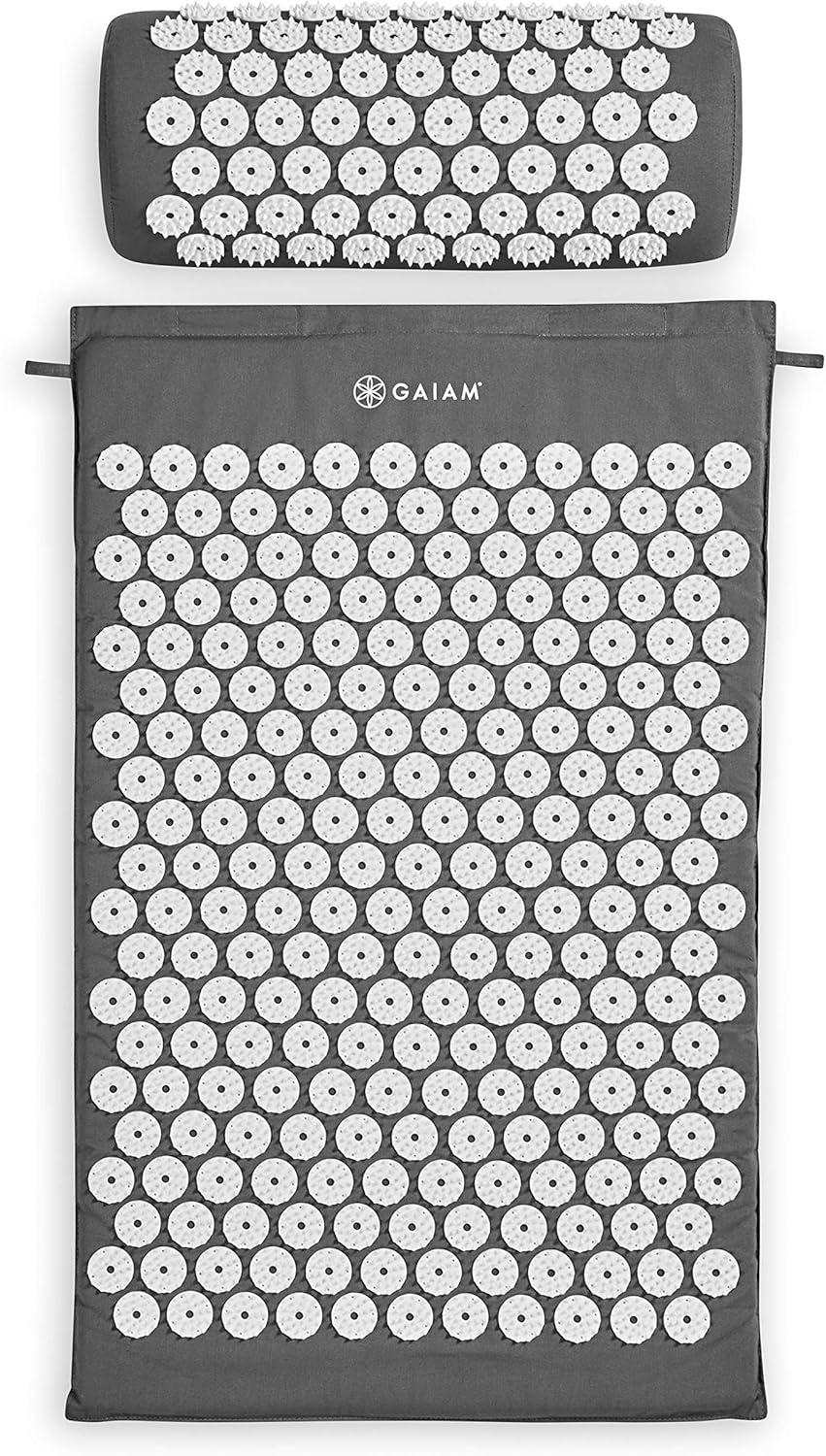 Acupuncture Massage Cushion and Pillow Set | Acupuncture Massage Cushion and Pillow | Relieve Sciatic Nerve | Muscle Tension | Fibromyalgia | Neck | Shoulder and Back Pain | Migraines and Headaches and Insomnia Gray