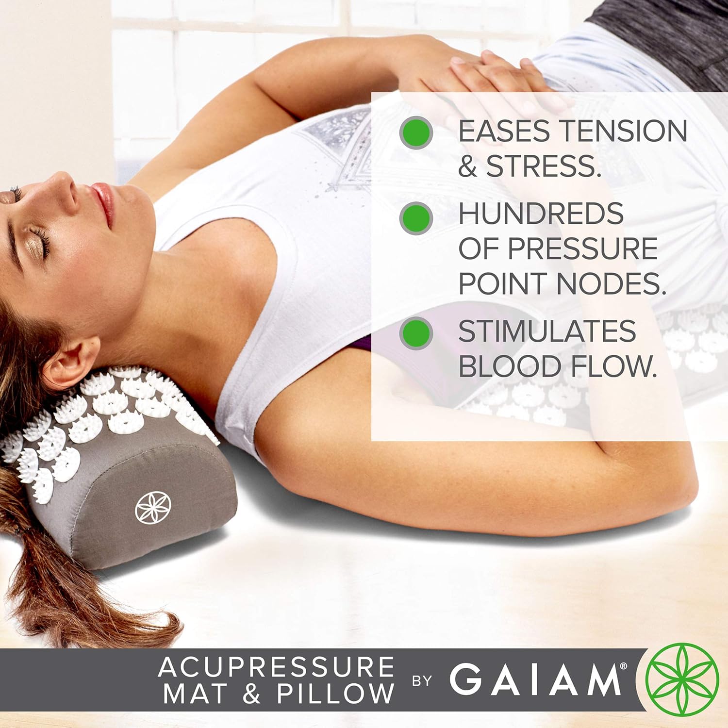 Acupuncture Massage Cushion and Pillow Set | Acupuncture Massage Cushion and Pillow | Relieve Sciatic Nerve | Muscle Tension | Fibromyalgia | Neck | Shoulder and Back Pain | Migraines and Headaches and Insomnia Gray