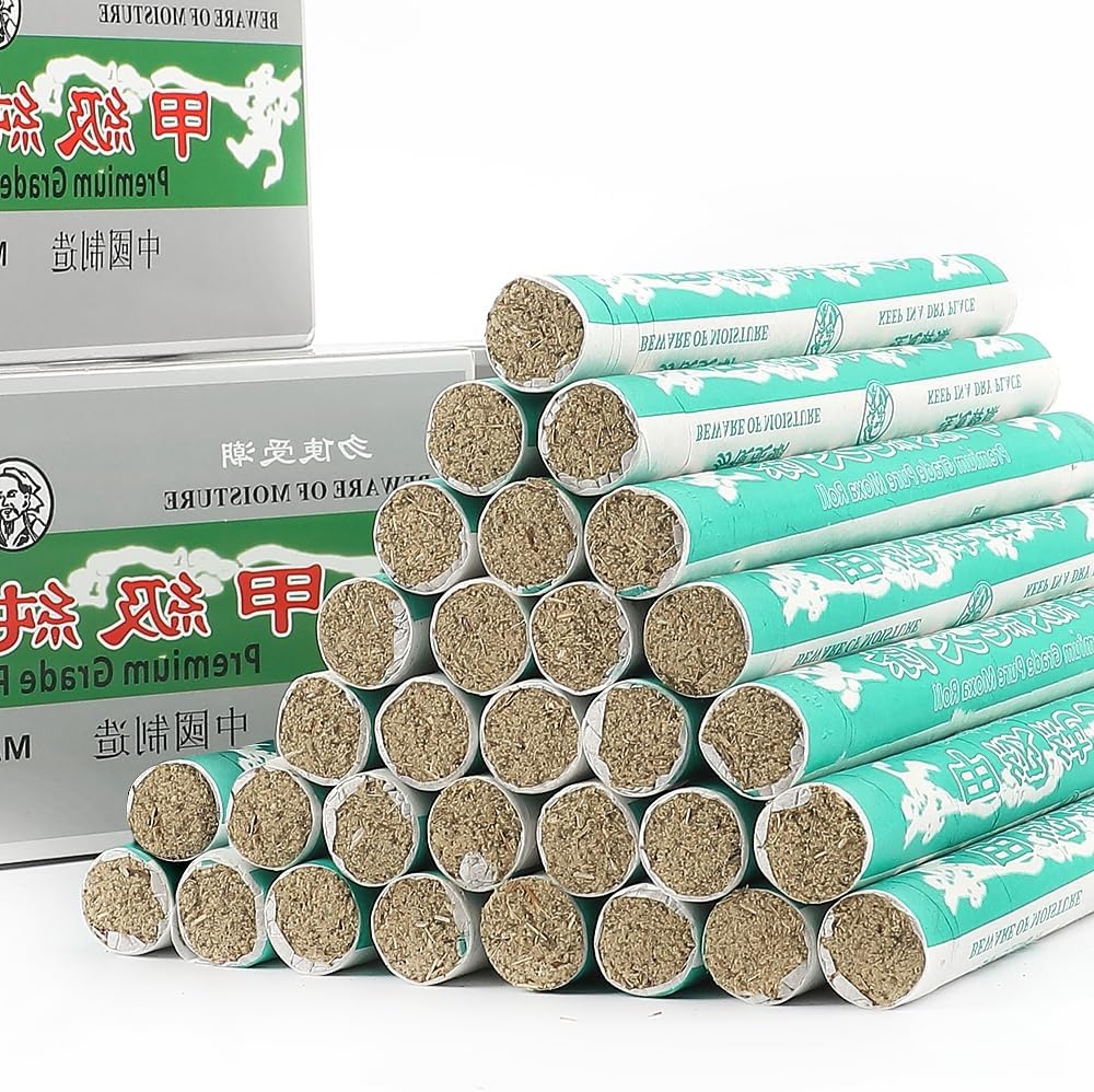 Pure Matcha Rolls,30 Rolls Handmade Mild Mugwort Sticks,Natural Matcha Cone For Waist Neck Knees Back Acupuncture,Ai Jiu