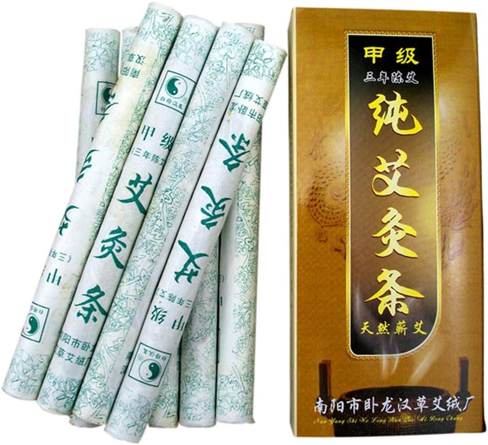 Moxa Sticks Natural Mugwort Rolls Handmade 3 Years Pure Mugwort Wood for Bug Control (10 per box)