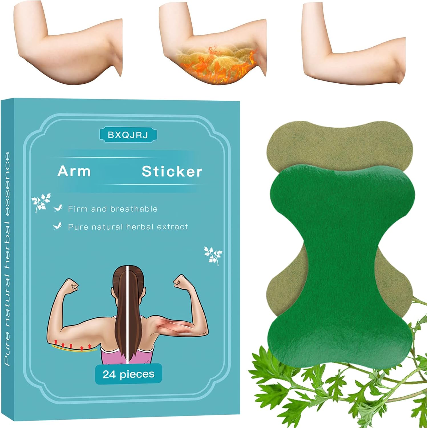 Valid 24 pcs/box Mugwort Patches/Patches - Worms Stickers Natural Herbal Patches/Patches for Arms and LegsNatural Herbal Arm Patches for Women and Men (24)