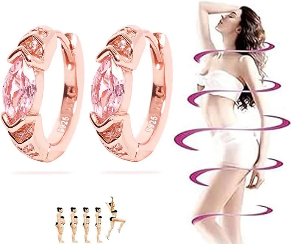 Lymphatic Drainage Slimming Hoop Earrings,Titanium Ion Lymphvity Germanium Earrings Acupuncture Treatment Hoops Moissanite Earrings Women Men Jewelry