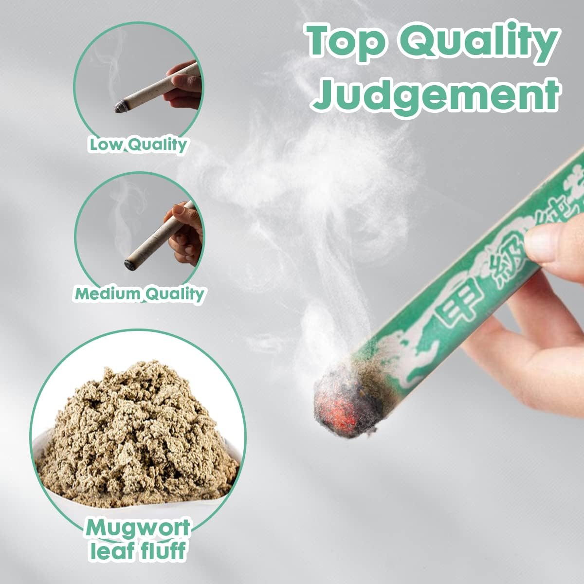 10 Rolls Pure Matcha Wand Worms Handmade Poison Wand Mugwort Blunt Roller Accessory for Neck Lumbar Knees Back Acupuncture Points,Ai Jiu Ai Zuo