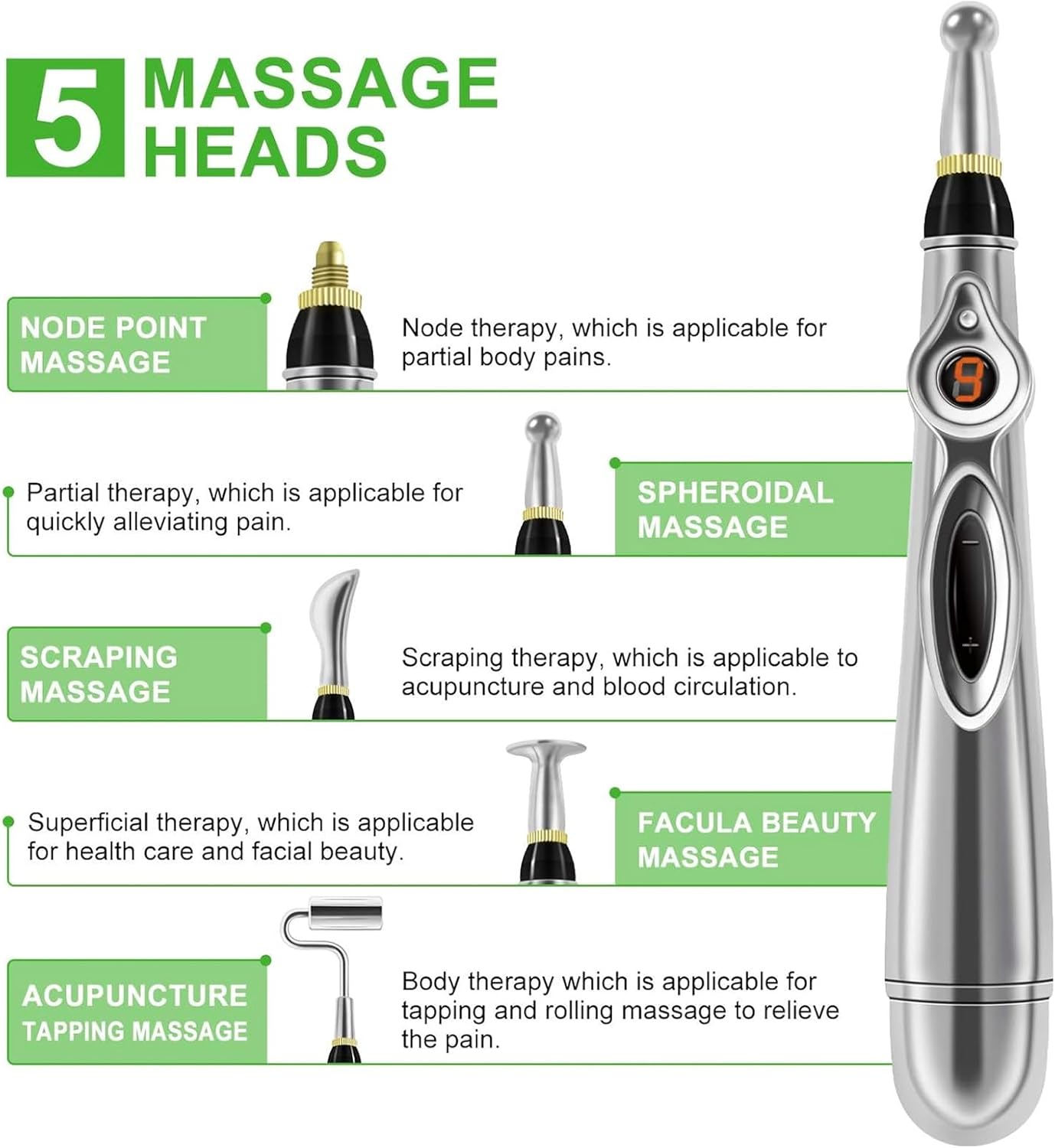 Acupuncture Pen | Electronic Acupuncture Pen Therapy | Energy Massage Tool for Men and Women (5 in 1)
