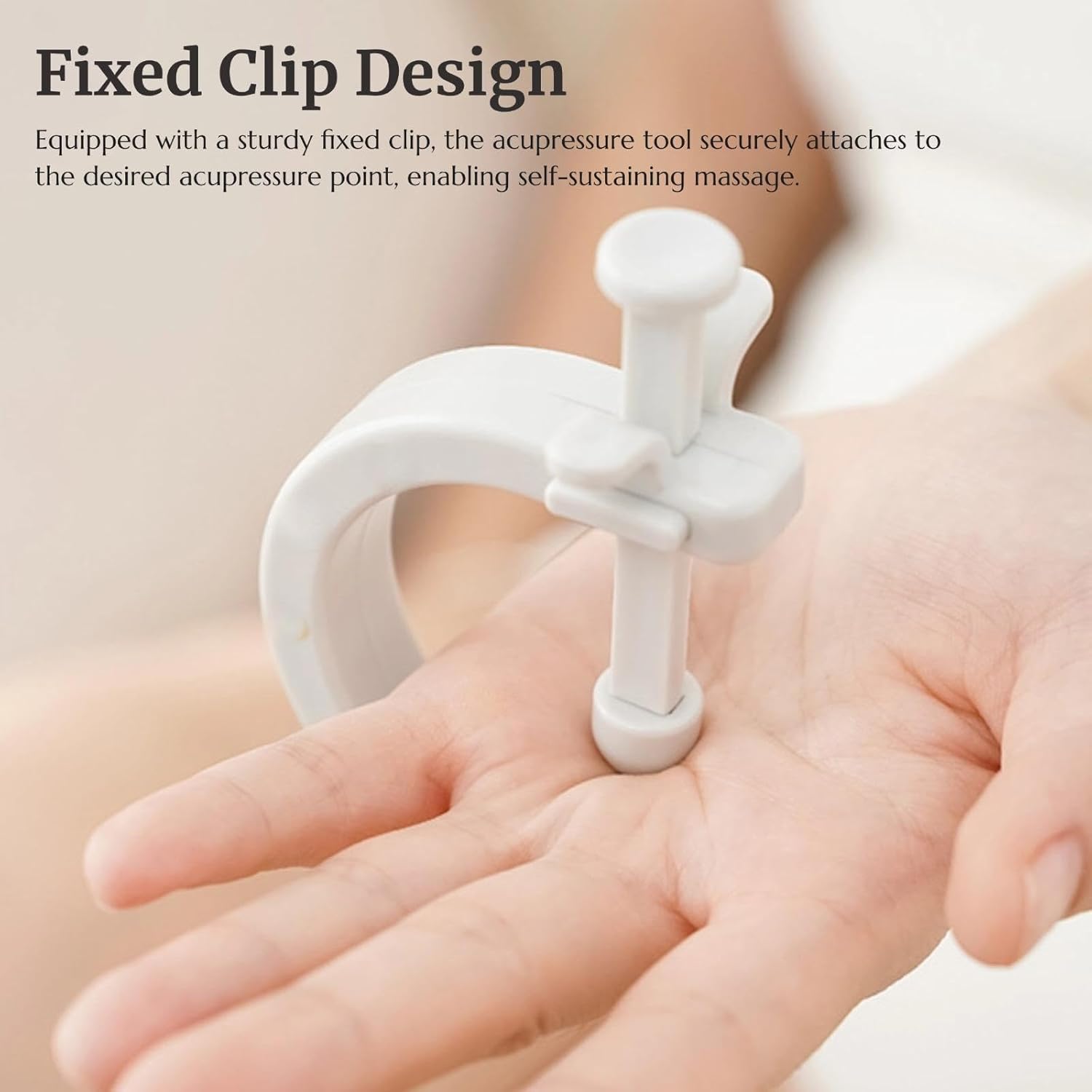 Adjustable Acupressure Point Massage Tool | Acupuncture Pressure Point Massager with Fixed Clip | Relieve Foot | Hand and Ear Pain (1*Gray)