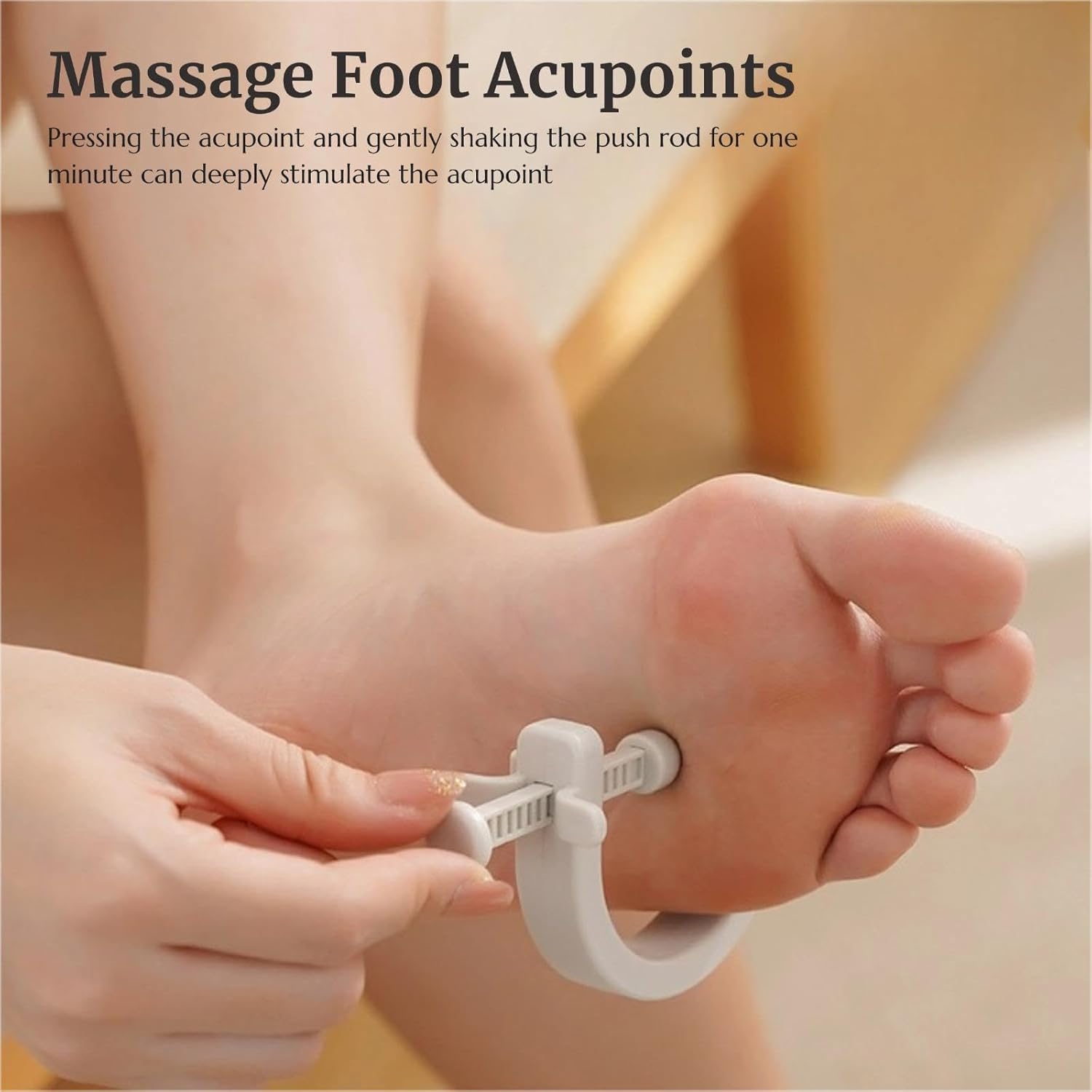Adjustable Acupressure Point Massage Tool | Acupuncture Pressure Point Massager with Fixed Clip | Relieve Foot | Hand and Ear Pain (1*Gray)