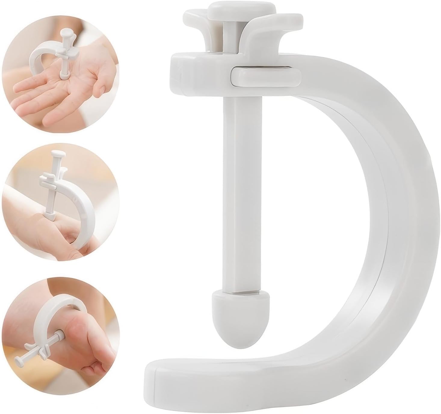 Adjustable Acupressure Point Massage Tool | Acupuncture Pressure Point Massager with Fixed Clip | Relieve Foot | Hand and Ear Pain (1*Gray)