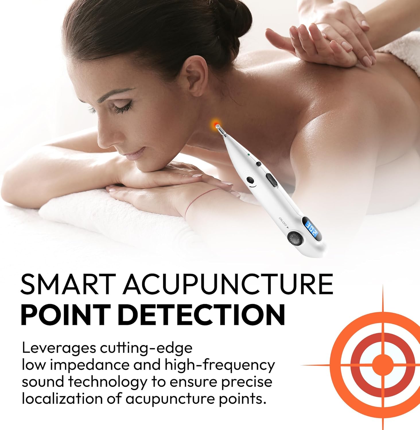 Electronic Acupuncture Meridian Pen - Electric Energy Acupoints Finder Stimulator Device for Pain Relief with Adjustable Intensity - Rechargeable Digital Muscle Acupressure Point Massage Therapy Tool