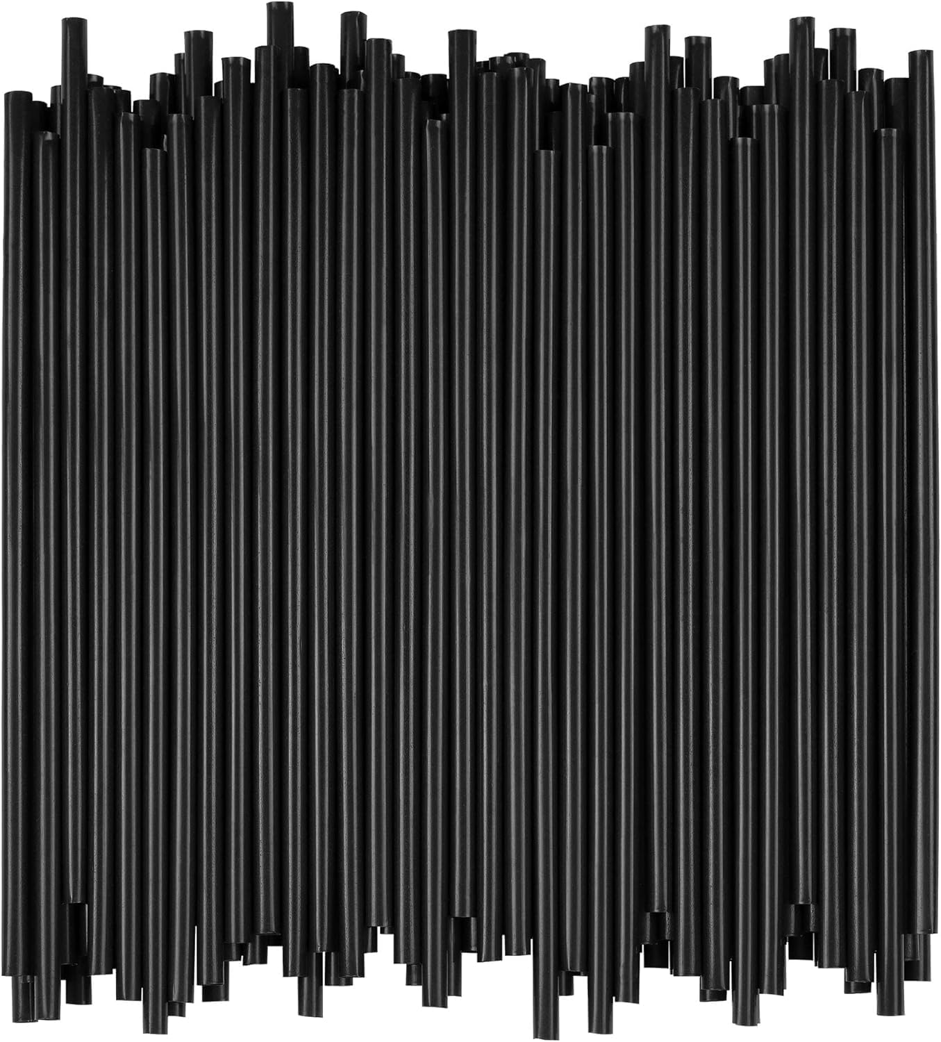 Disposable Drinking Straws 7.4 inches long - Standard Size (Black | 250)