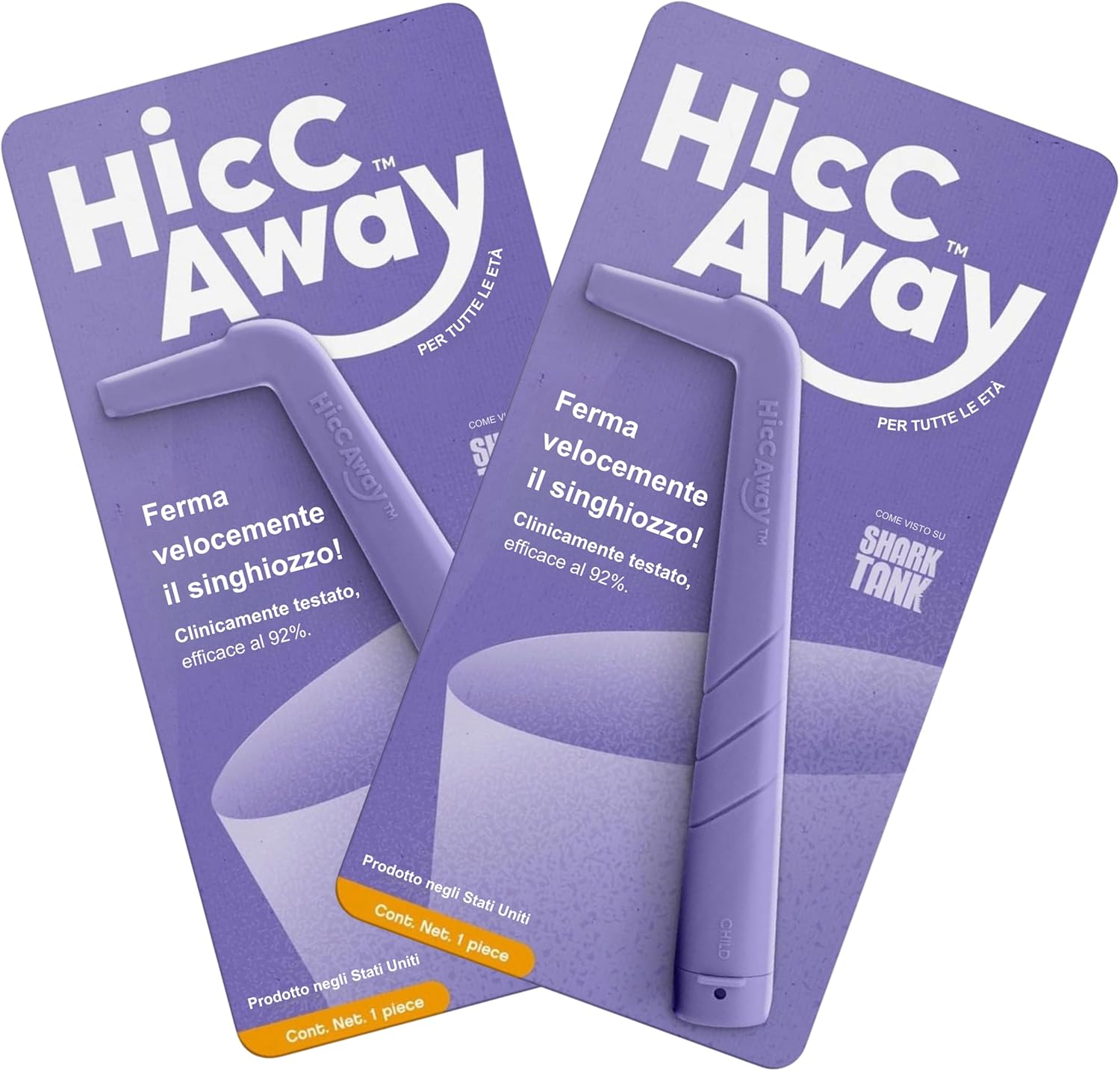 Hiccup Straws - Stops hiccups naturally and quickly - As seen on Shark Tank - Clinically proven to provide relief for all ages | children and adults - Safe | lightweight | reusable purple 2-piece set