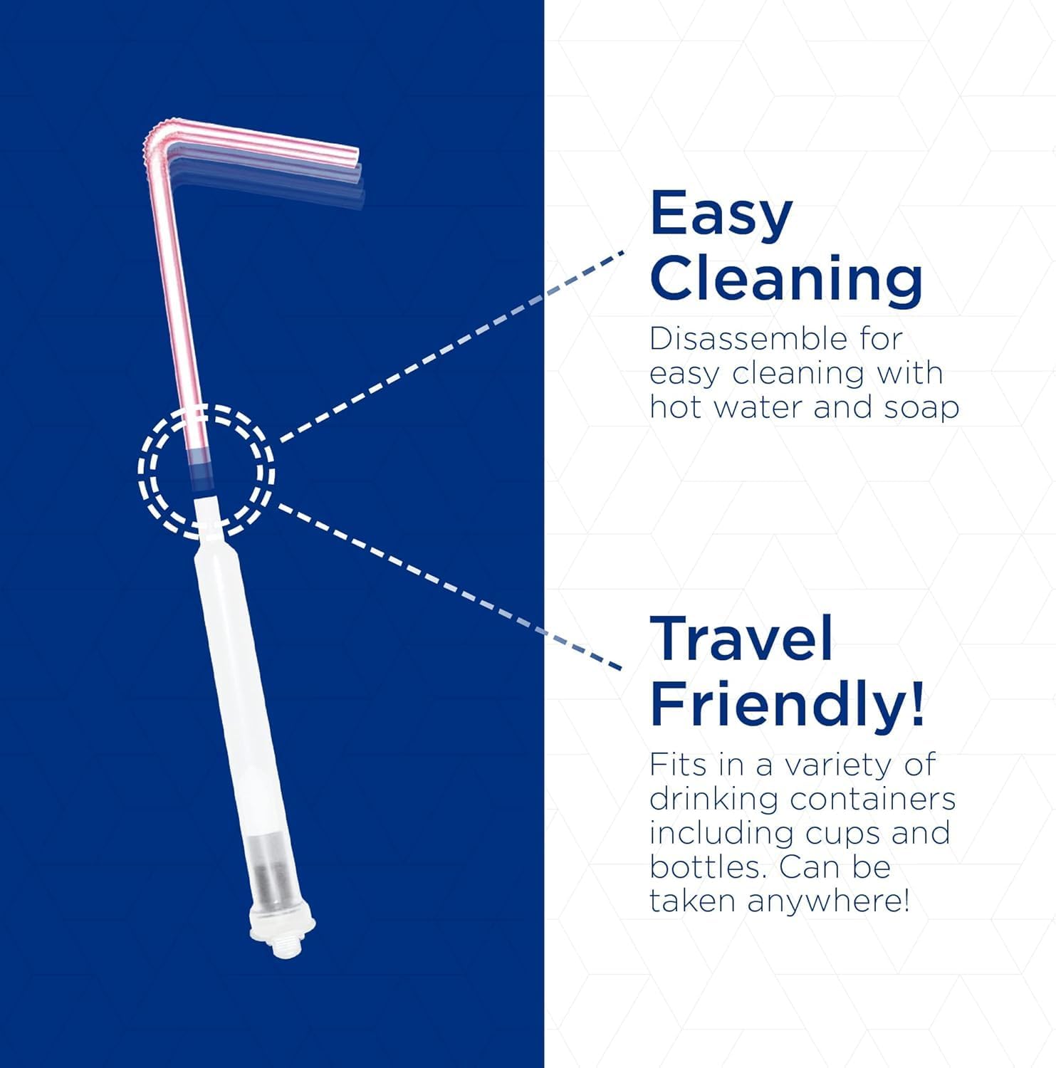 Straw attachment | ideal drinking aid for people with swallowing disorders | safe and effective | reusable | simple and discreet | suitable for single use | easy to clean