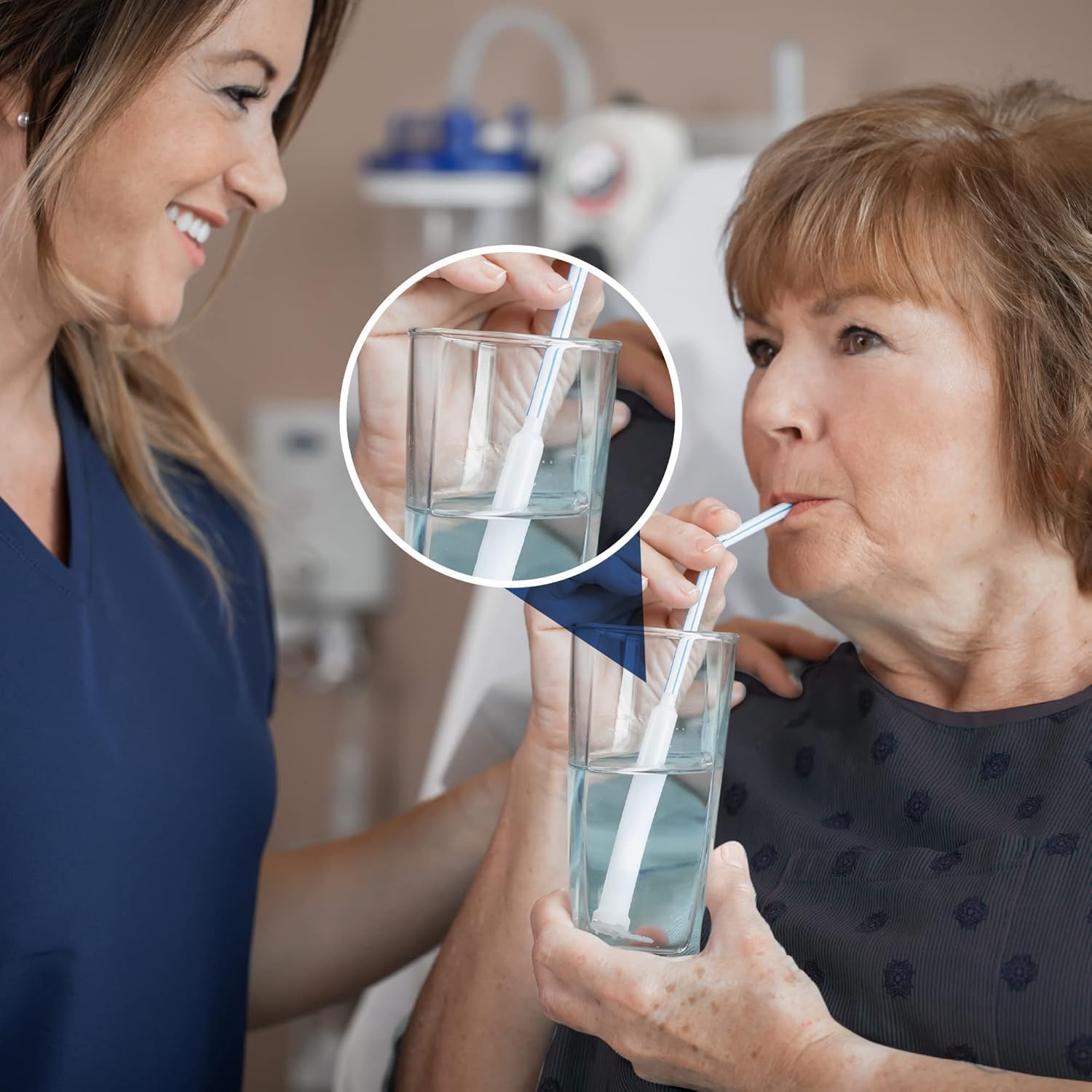 Straw attachment | ideal drinking aid for people with swallowing disorders | safe and effective | reusable | simple and discreet | suitable for single use | easy to clean