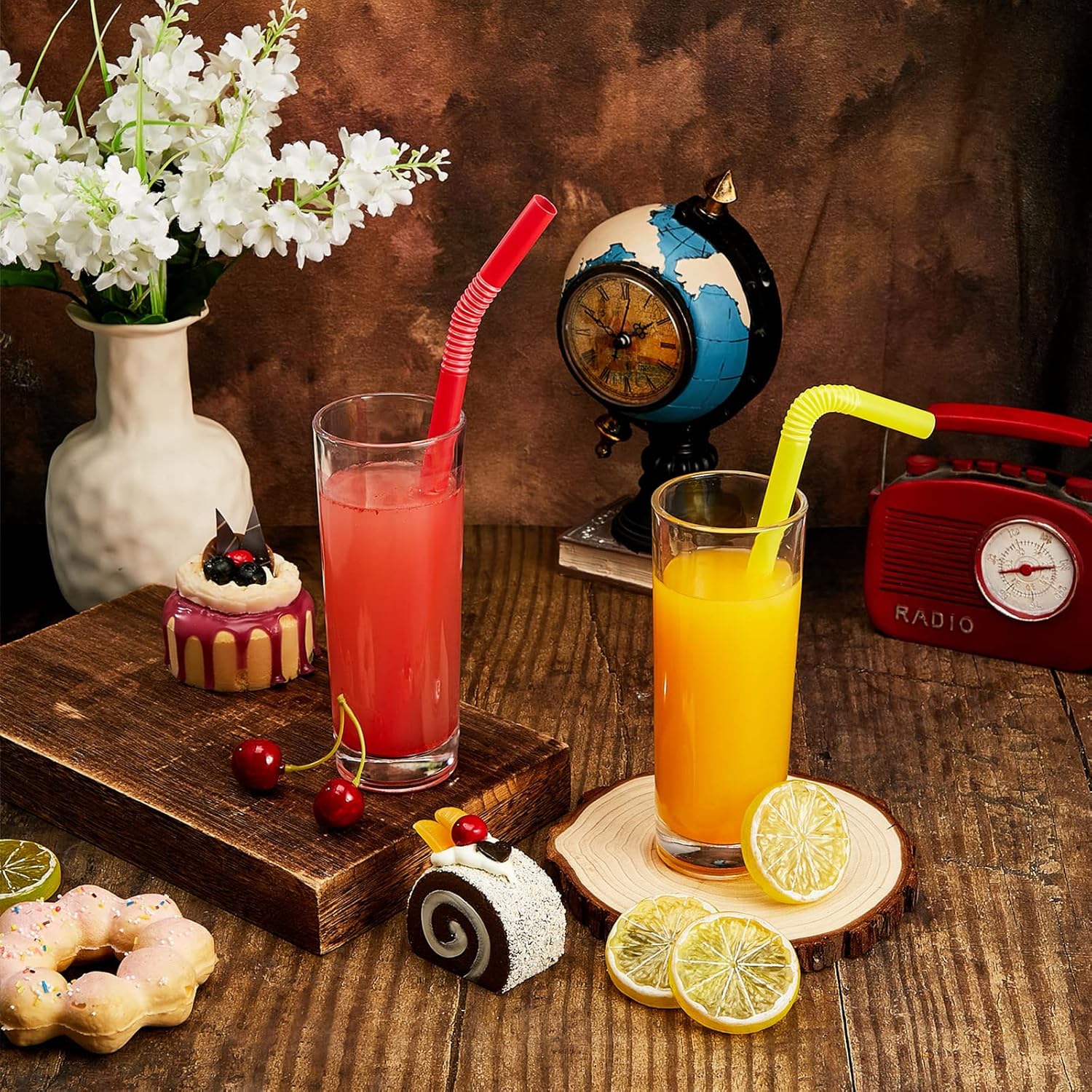 Jumbo Smoothie Straws Flexible Bendable Individually Wrapped Plastic Straws For Brewing Tea Tall Homemade Milkshakes | 0.5 Inch Width 9.2 Inch Length