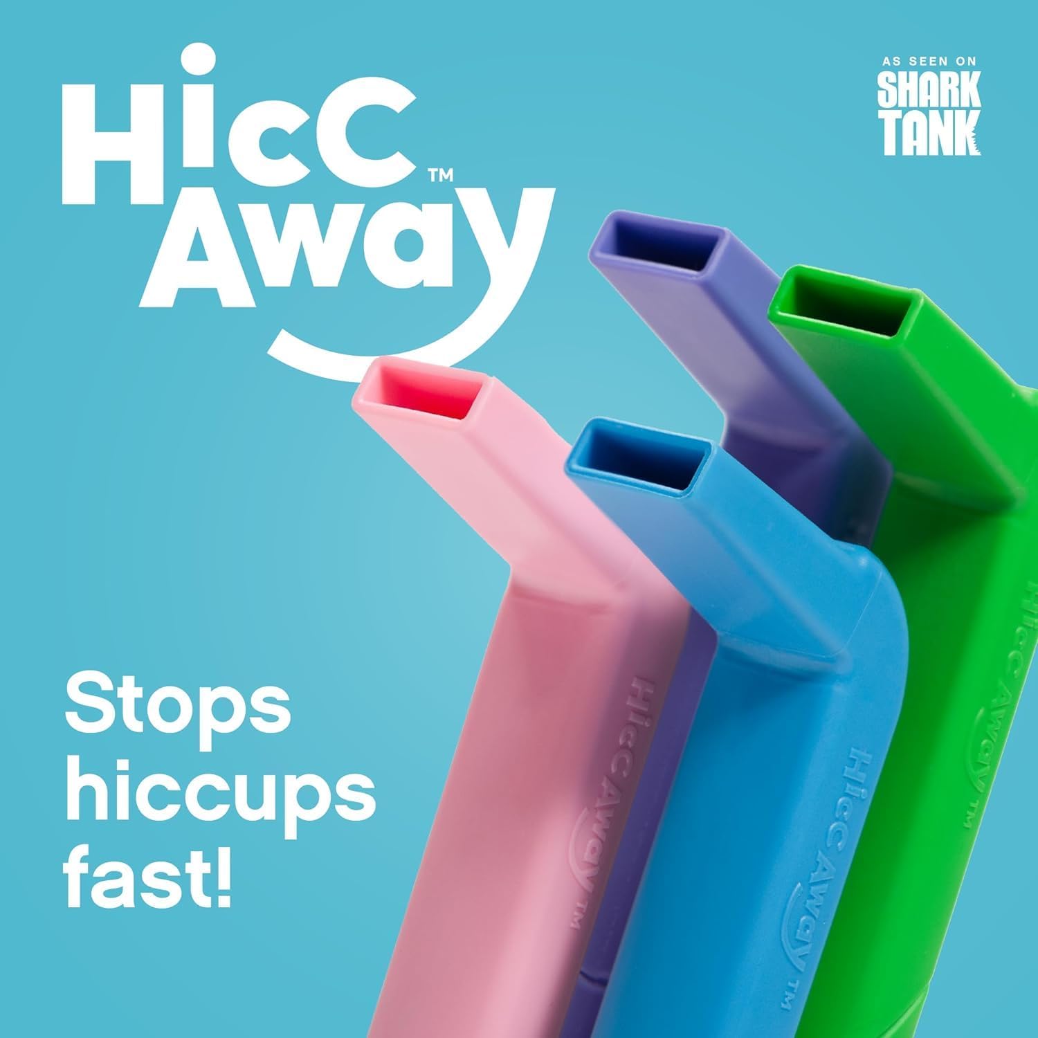 Hiccup Straws - stops hiccups naturally and quickly - as seen on Shark Tank - clinically proven to work for all ages | children and adultsHome Pack of 4 Blue | Pink | Green | Purple