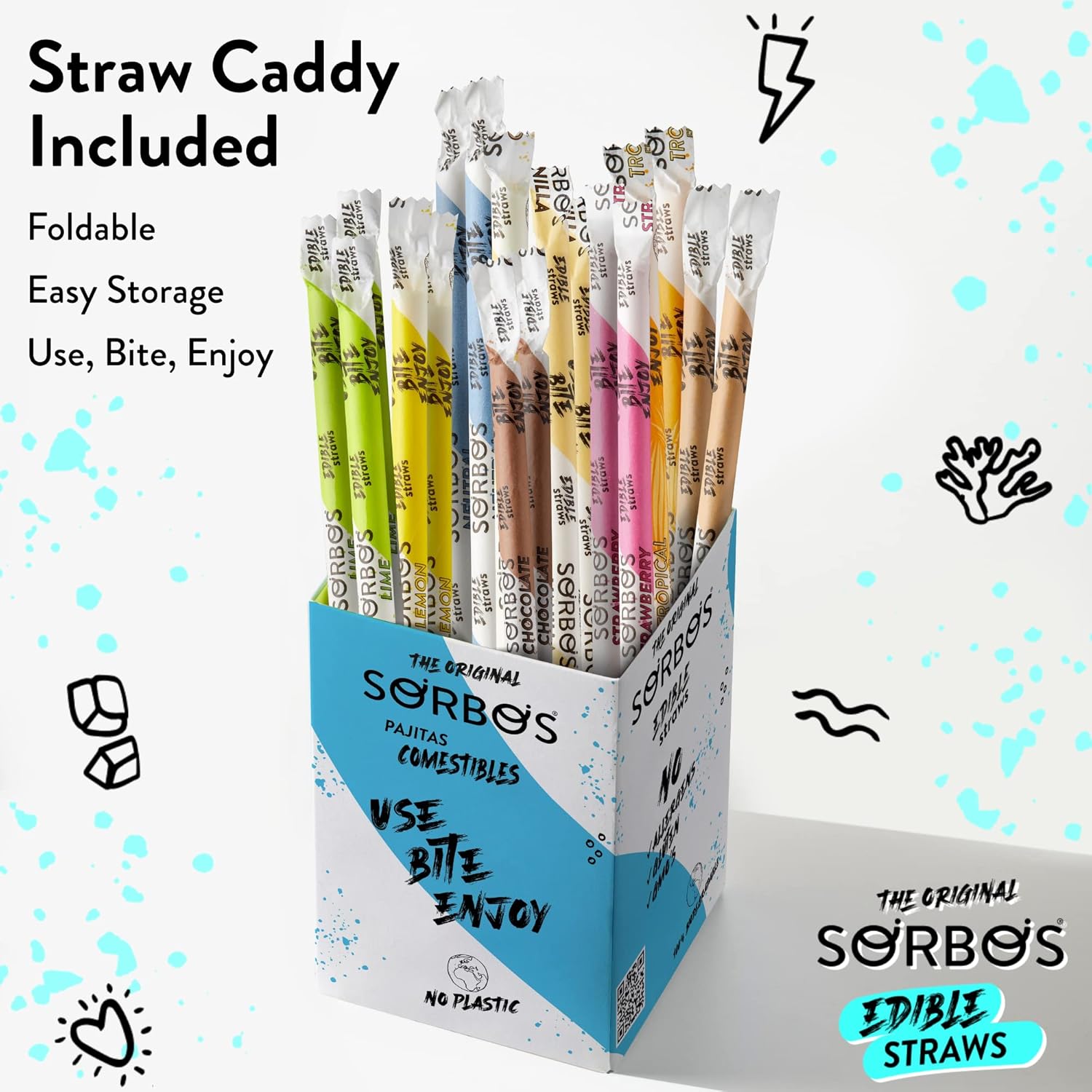 Edible Straws | Vanilla Flavored | Sustainable | Individually Wrapped | Plastic-Free | Allergen-Free | Gluten-Free | PFAS-Free | Eco-Friendly | 7.4 Inches (Approx. 18.8 cm) Long (Pack of 200)